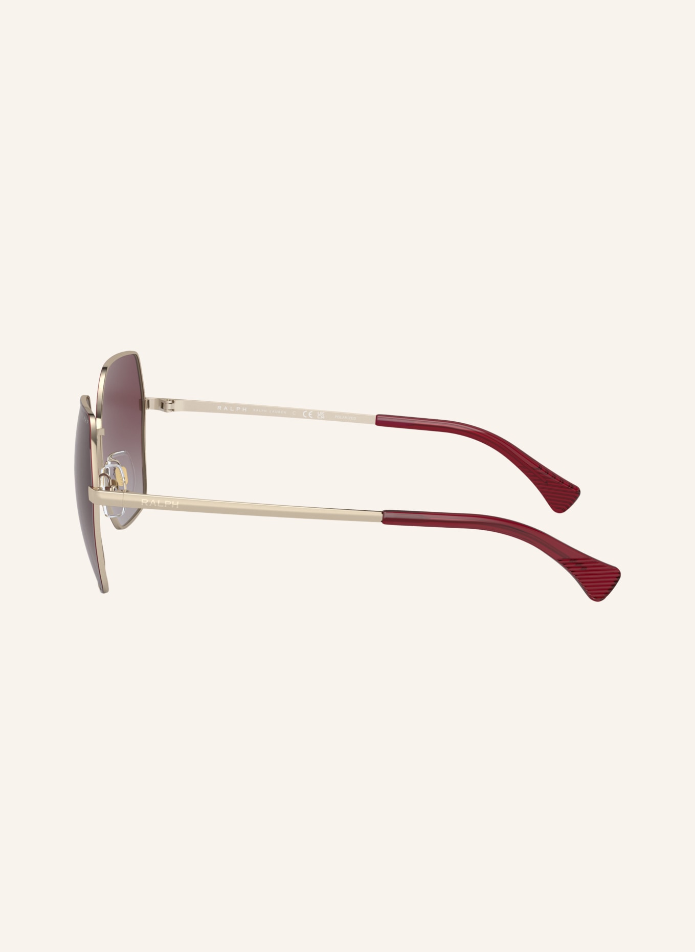 RALPH Sunglasses RA4138: DARK RED/ GOLD/ PURPLE POLARIZED