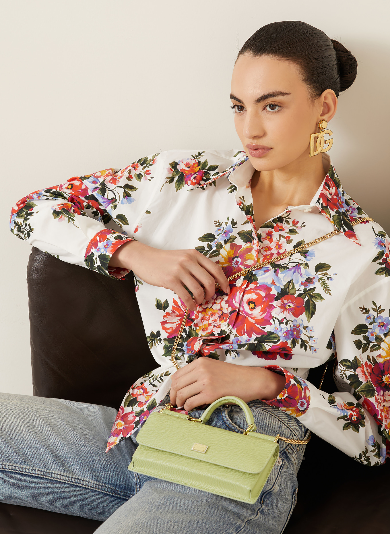 DOLCE & GABBANA Sac à bandoulière MISS SICILY MINI: GRIS CLAIR / GRIS FONCÉ