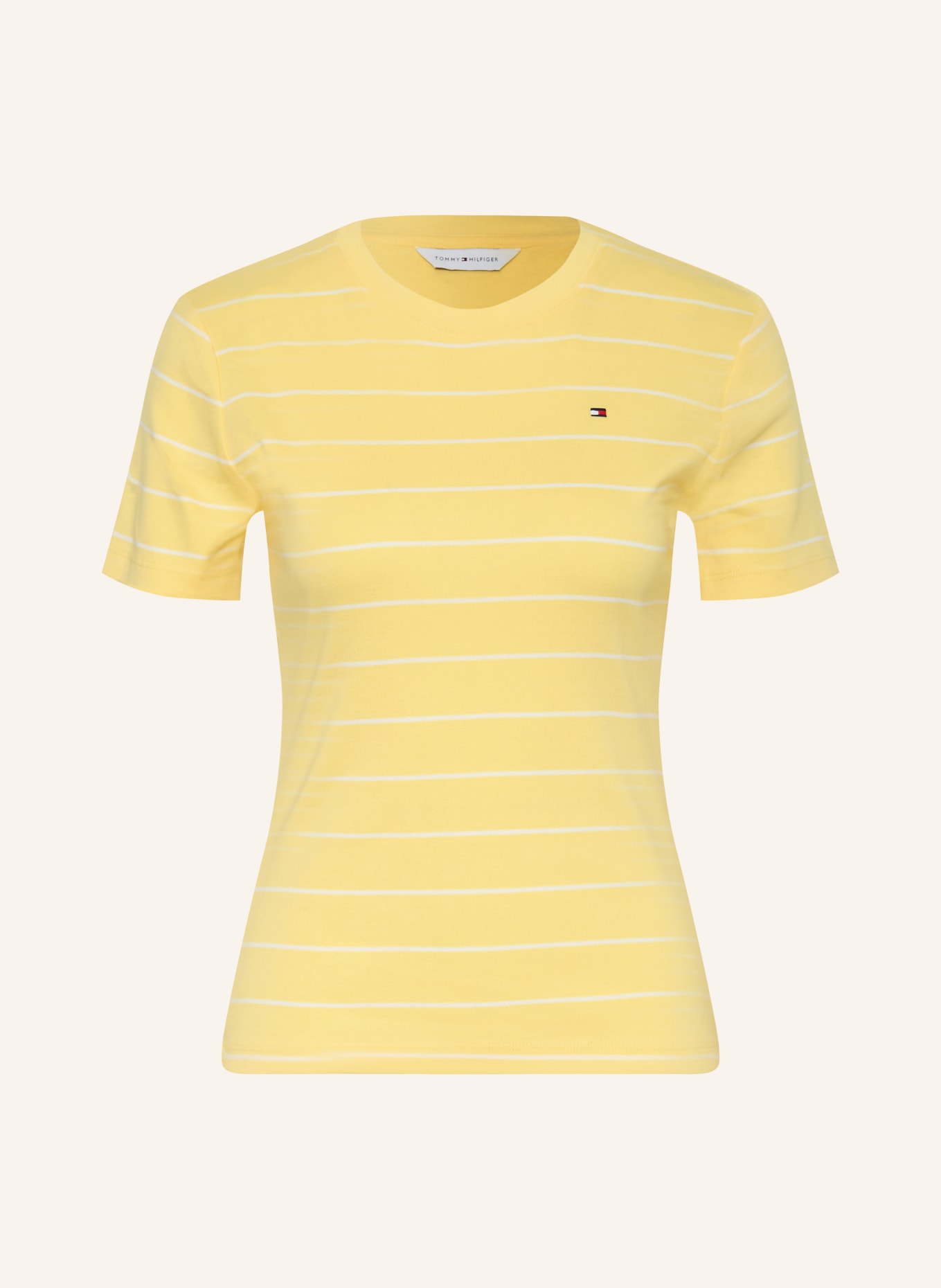 TOMMY HILFIGER T-Shirt: GELB / WEISS