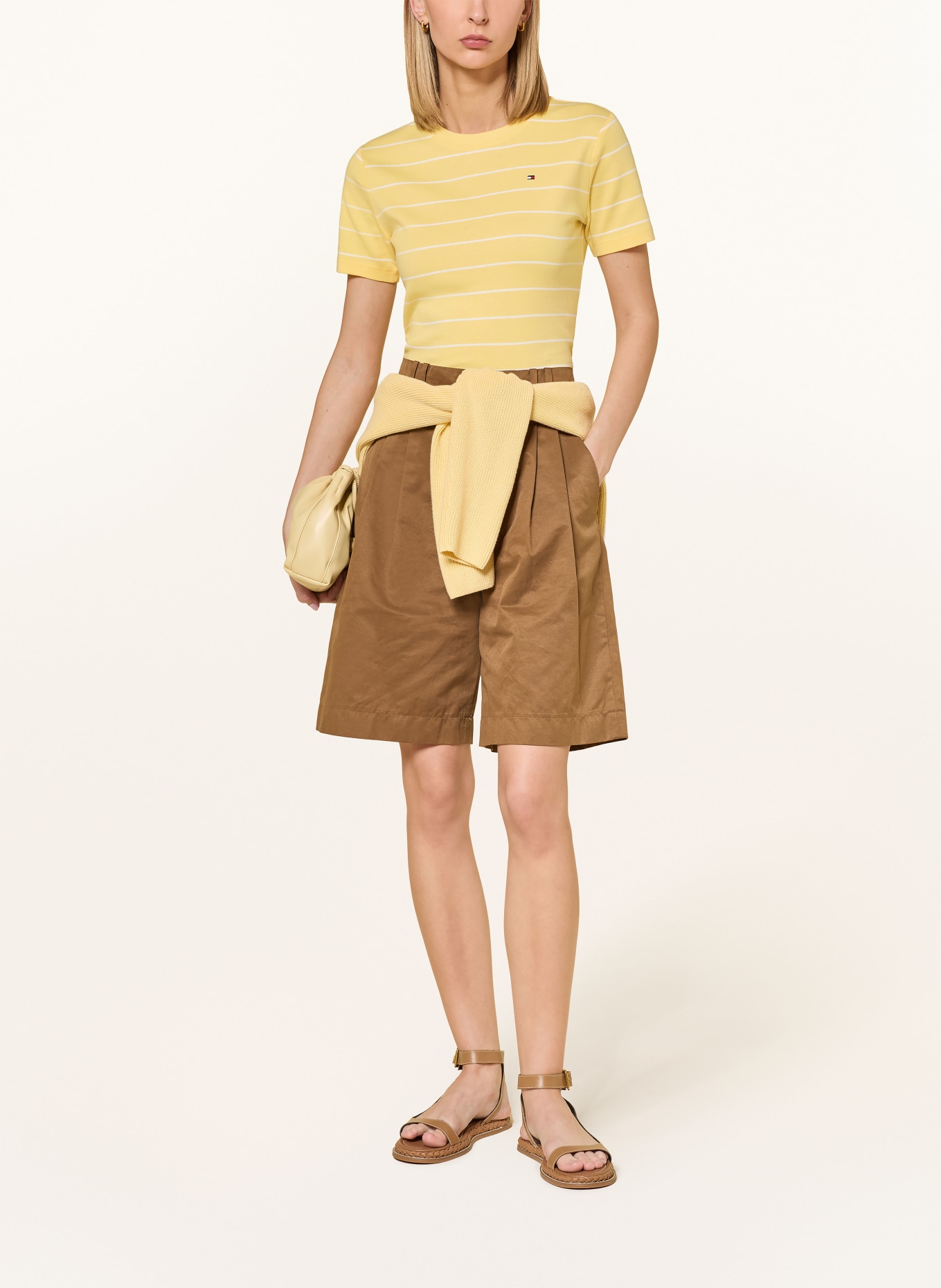 TOMMY HILFIGER T-Shirt: GELB / WEISS