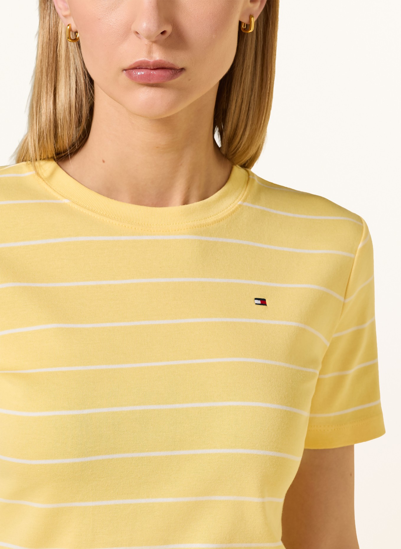 TOMMY HILFIGER T-Shirt: GELB / WEISS