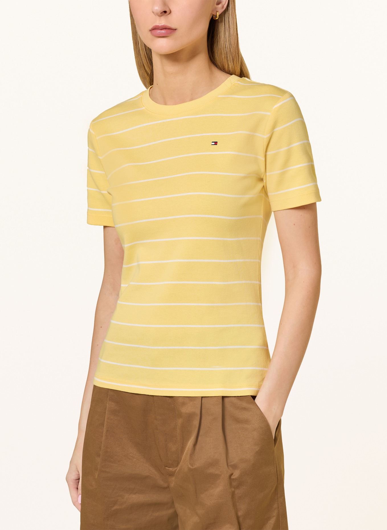 TOMMY HILFIGER T-Shirt: GELB / WEISS