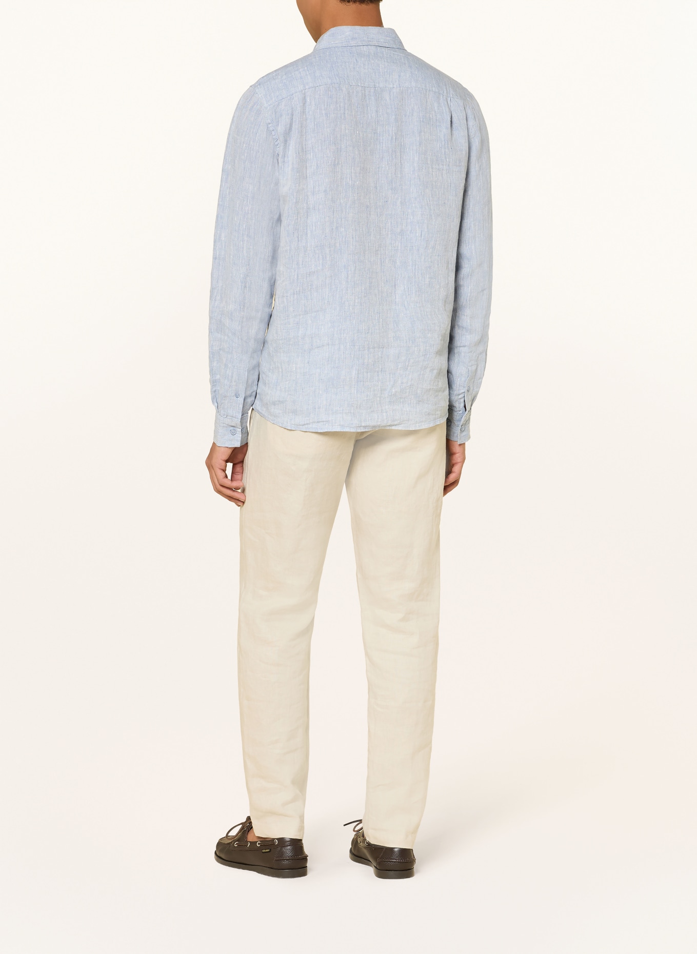 MOS MOSH Gallery Koszula z lnu MMGTHEO regular fit: JASNONIEBIESKI / BIAŁY