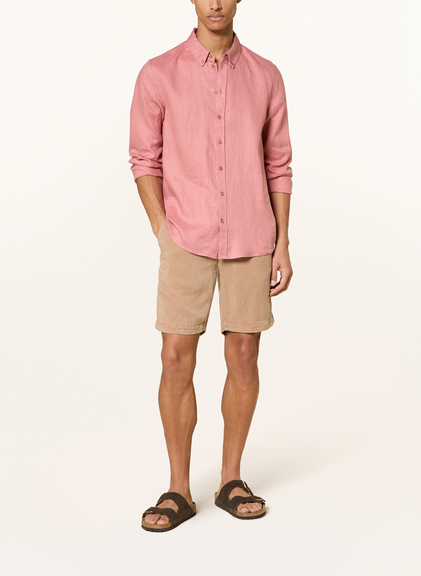MOS MOSH Gallery Leinenhemd MMGTHEO Regular Fit: HELLROT