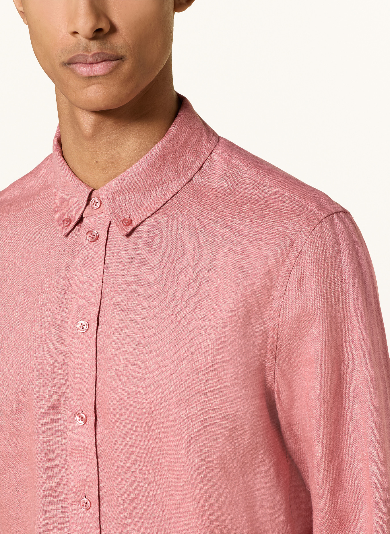 MOS MOSH Gallery Leinenhemd MMGTHEO Regular Fit: HELLROT
