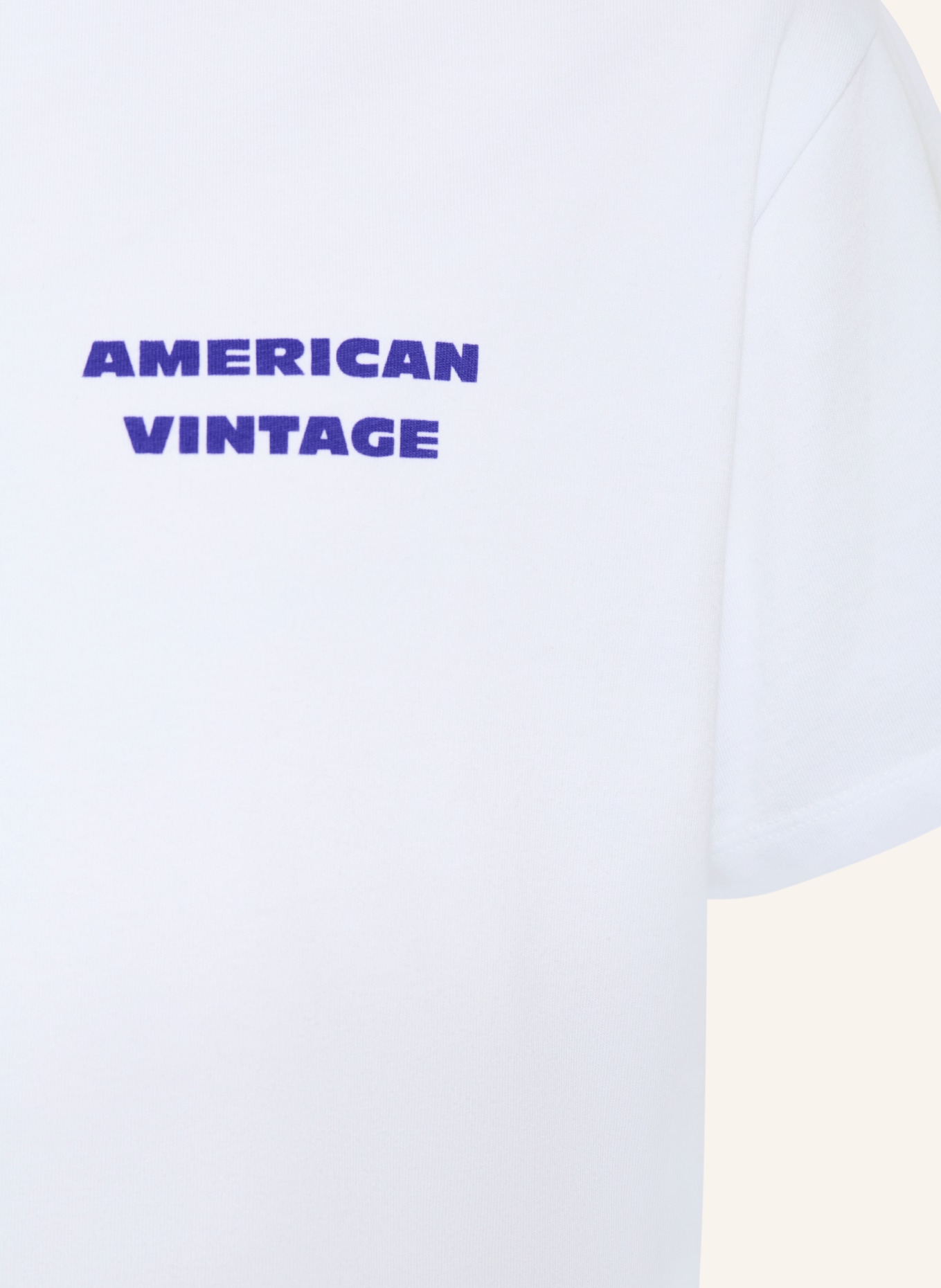 American Vintage tričko: BÍLÁ / TMAVĚ FIALOVÁ / TMAVĚ MODRÁ