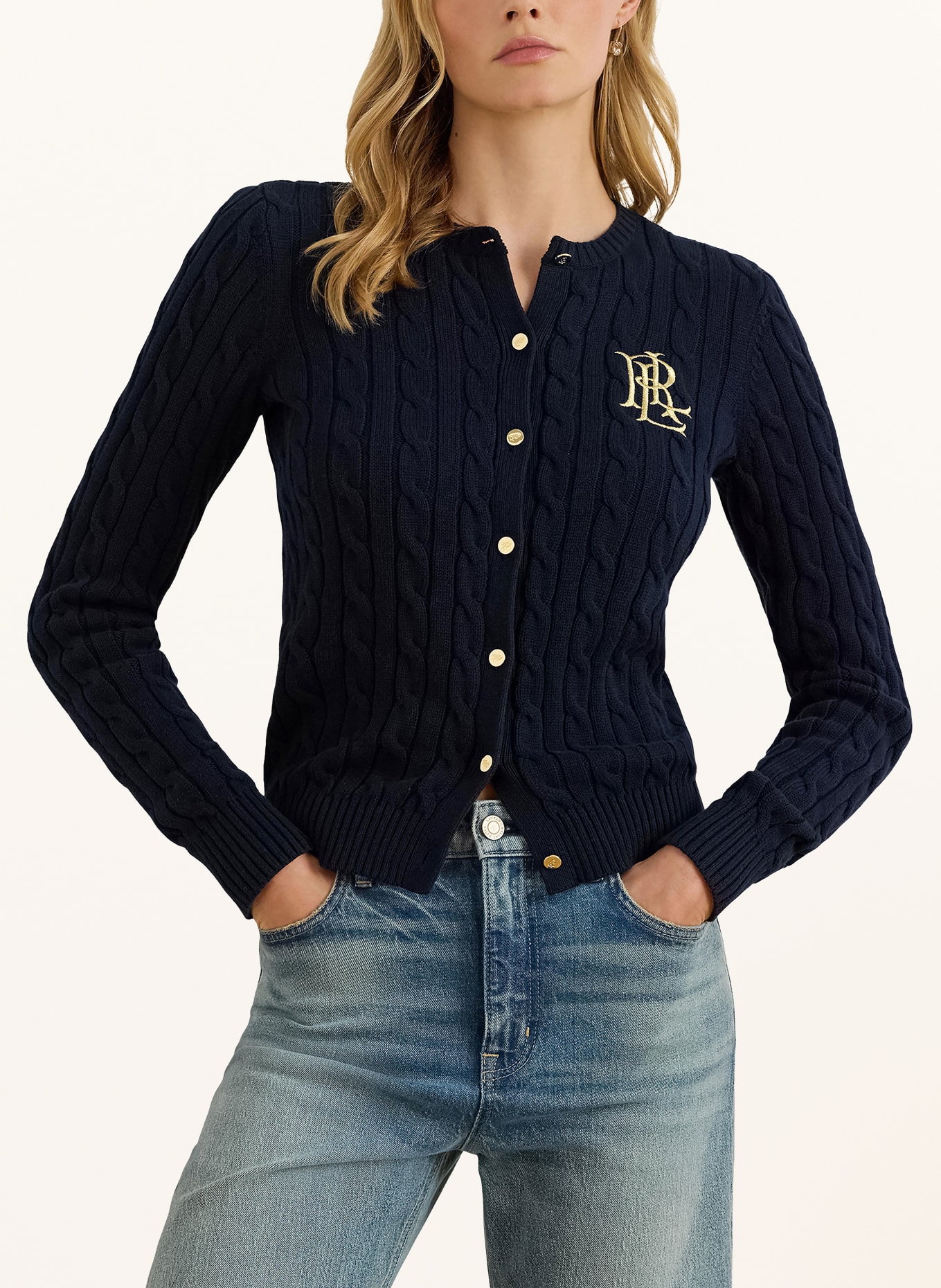 LAUREN RALPH LAUREN breiwerk: DONKERBLAUW