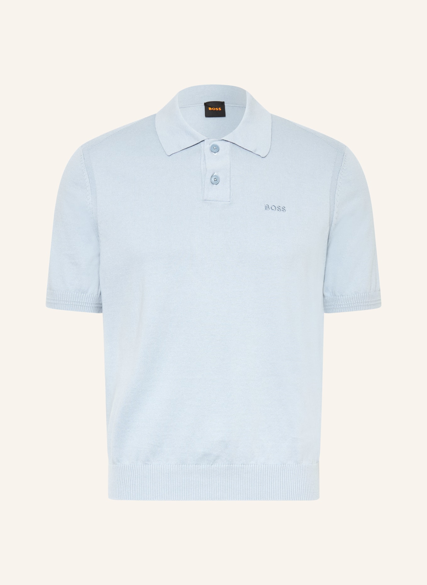 BOSS Strick-Poloshirt ASAC: HELLBLAU