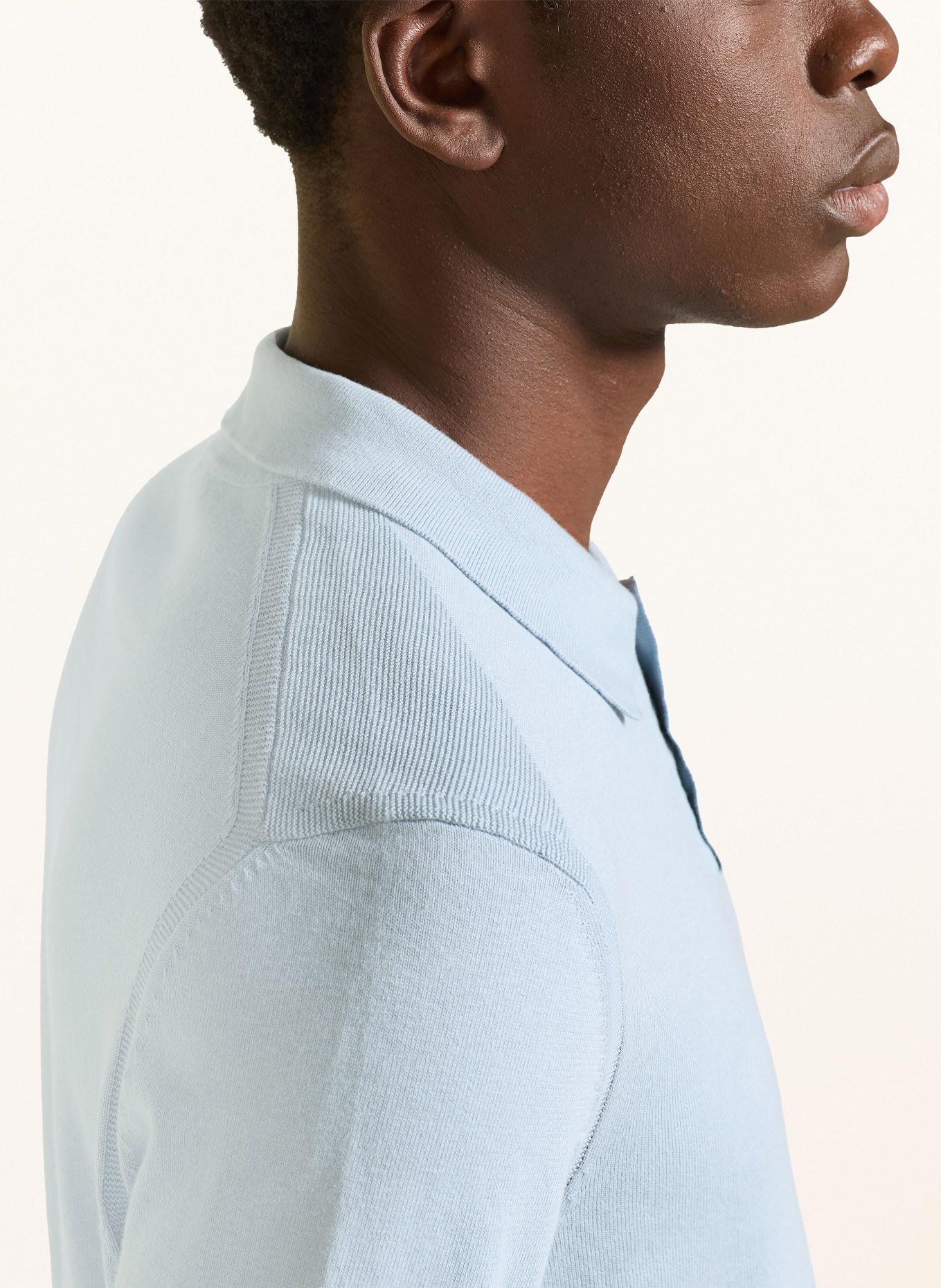 BOSS Strick-Poloshirt ASAC: HELLBLAU