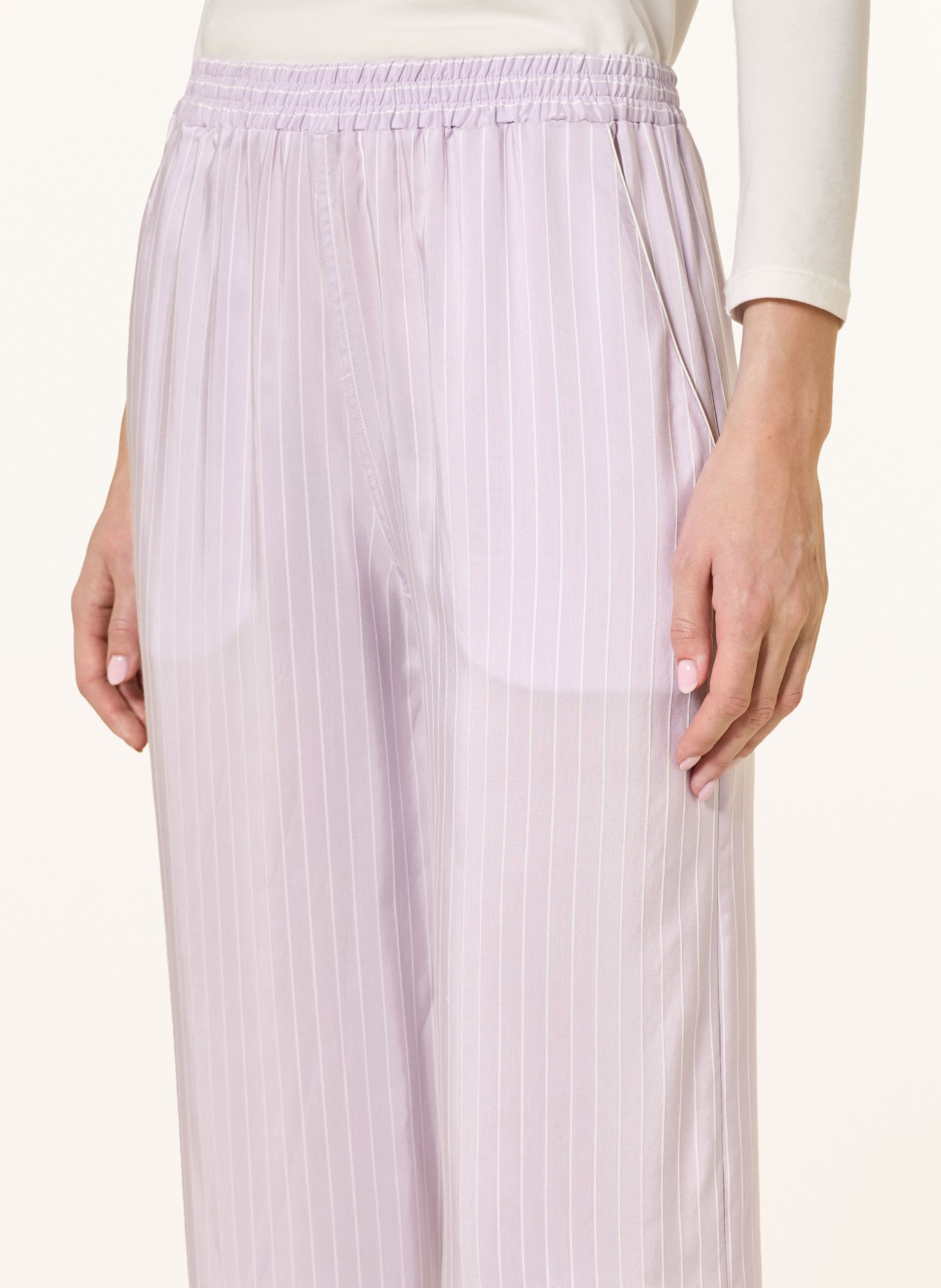 zimmerli Pyžamové kalhoty FEMININE STRIPES: SVĚTLE FIALOVÁ / REŽNÁ
