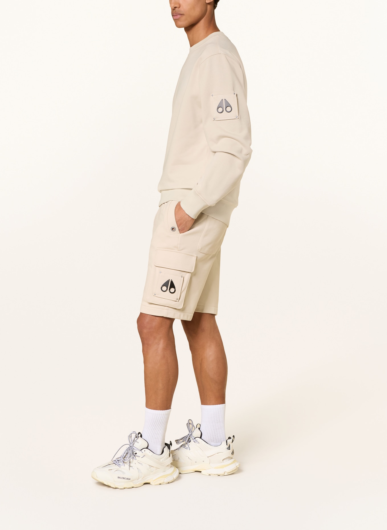 MOOSE KNUCKLES Cargo sweat shorts HARTSFIELD: BEIGE