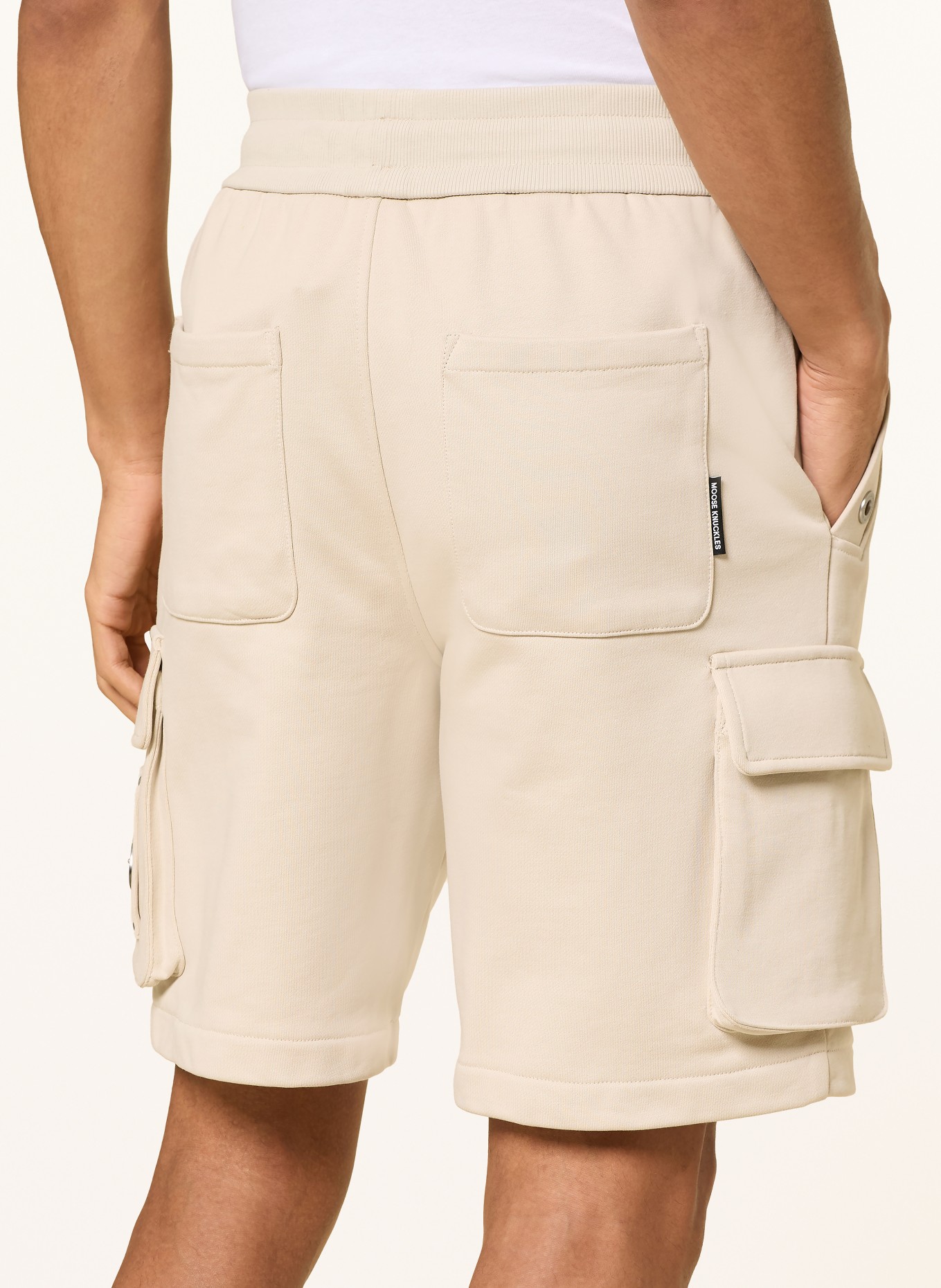MOOSE KNUCKLES Cargo sweat shorts HARTSFIELD: BEIGE