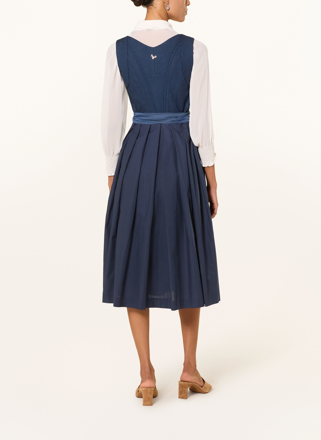 CocoVero Dirndl NELLIE avec lin: BLEU FONCÉ