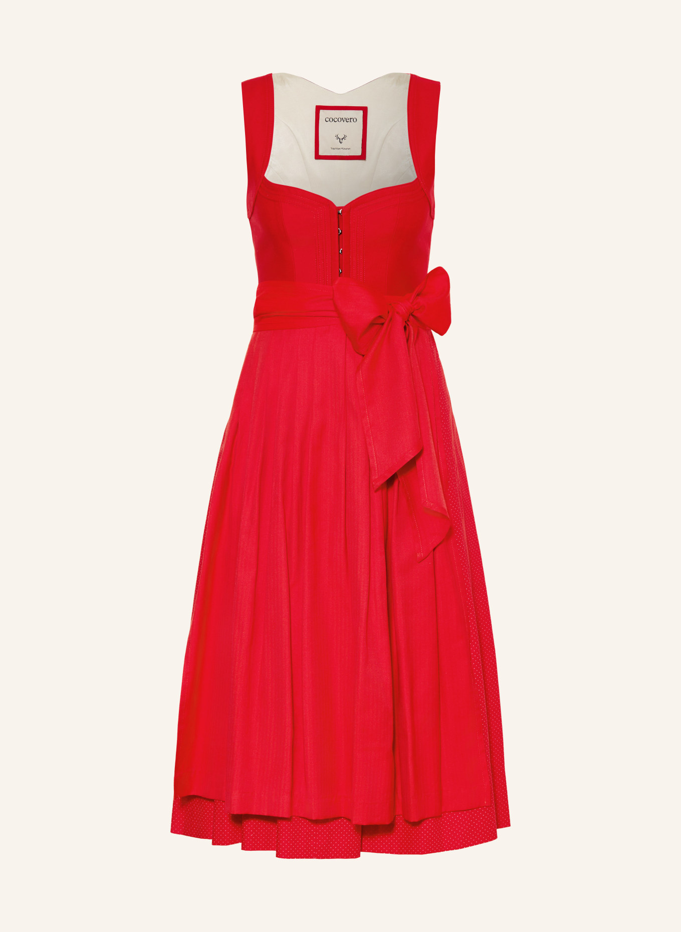 CocoVero Dirndl NELLIE avec lin: ROUGE