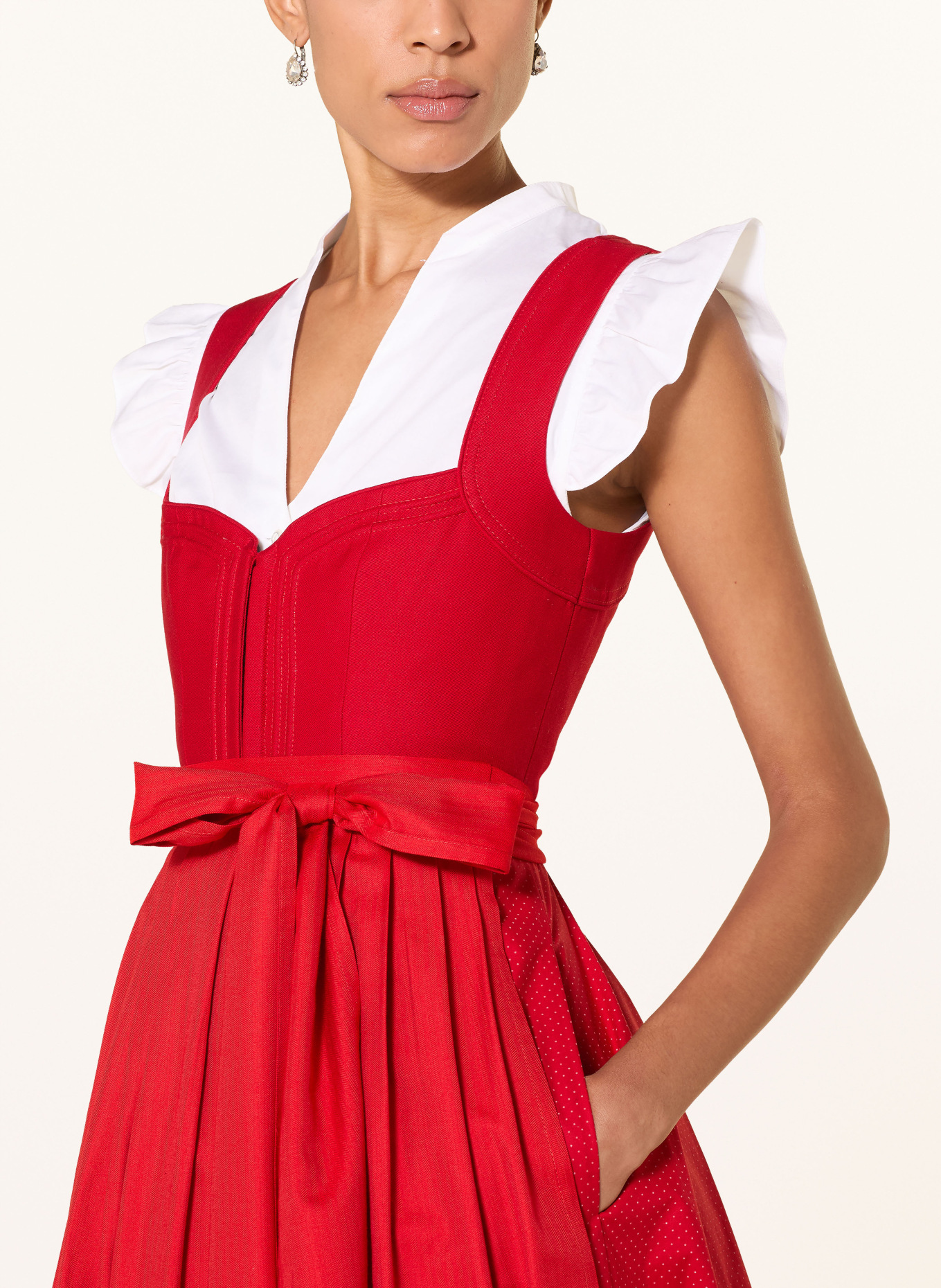 CocoVero Dirndl NELLIE avec lin: ROUGE