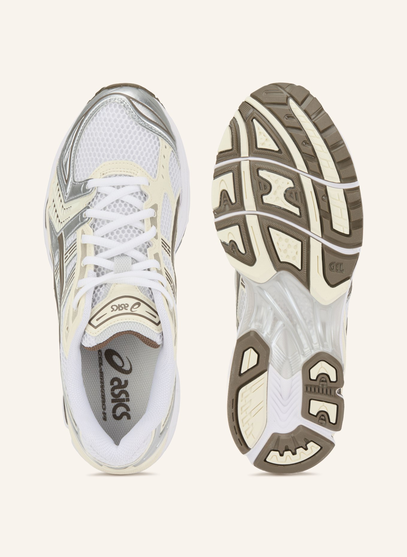 ASICS Sneakersy GEL-KAYANO 14: ECRU / SZAROBRĄZOWY / BIAŁY