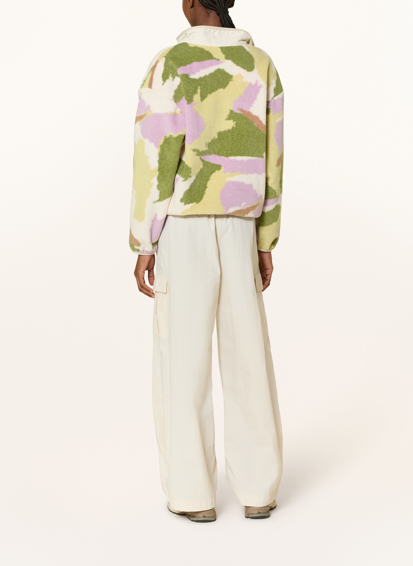 patagonia fleecejack: CRÈME / LICHTPAARS / GROEN