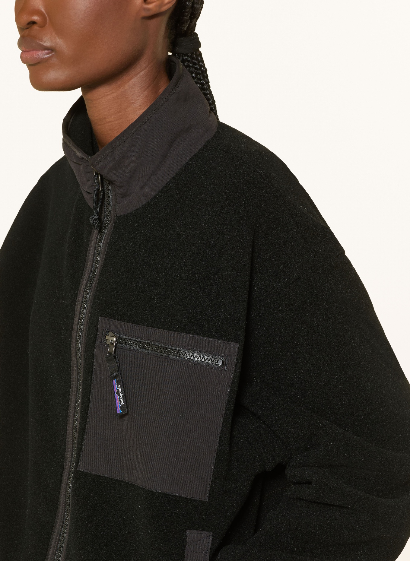 patagonia fleecejack: ZWART