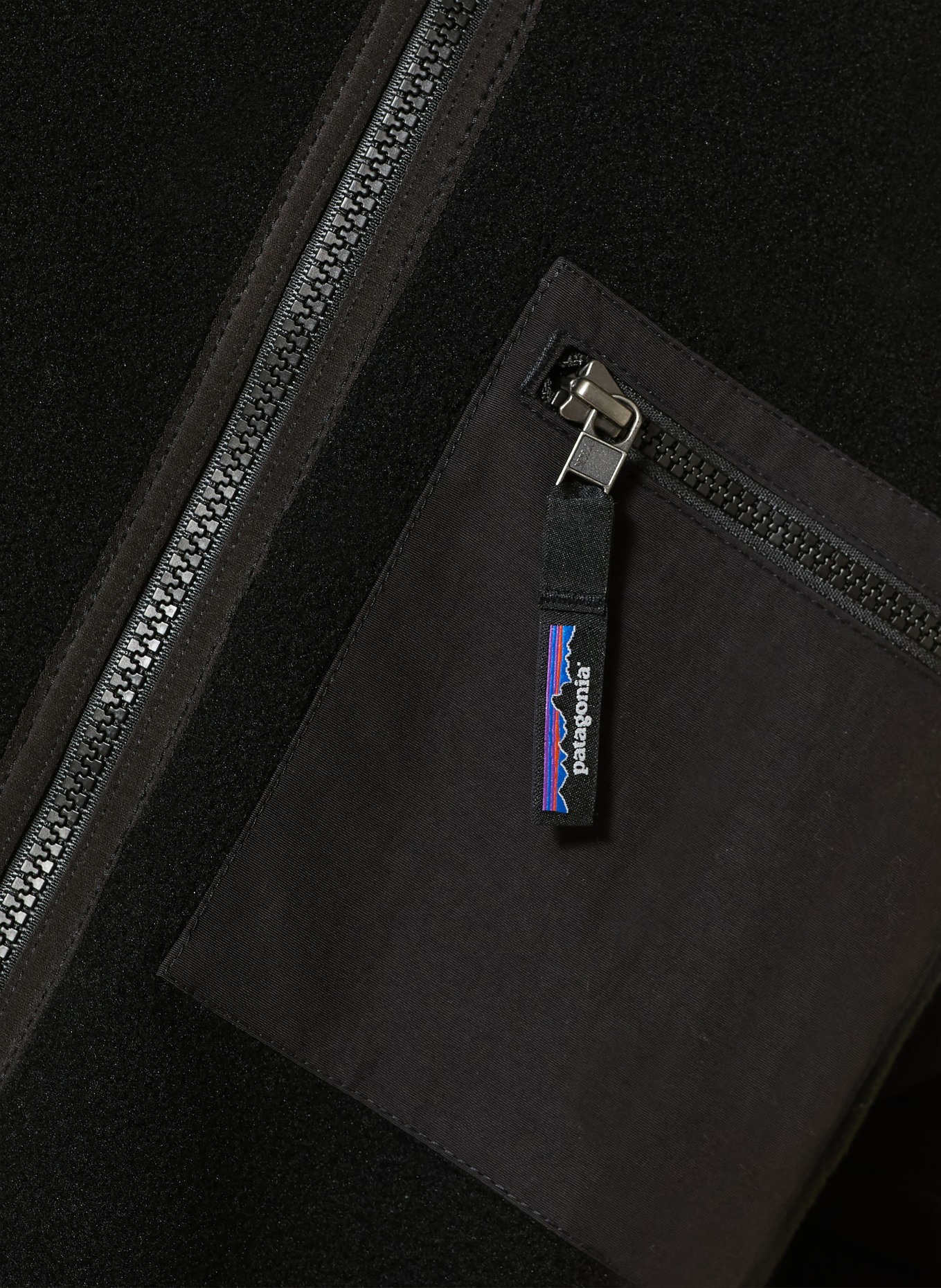 patagonia fleecejack: ZWART