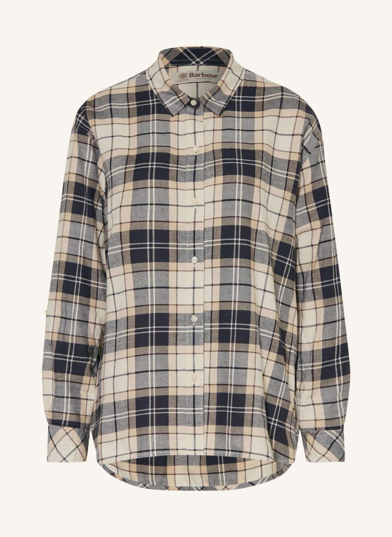 Barbour Overhemdblouse ELISHAW: BEIGE / MARRON FONCÉ / DONKERGRIJS