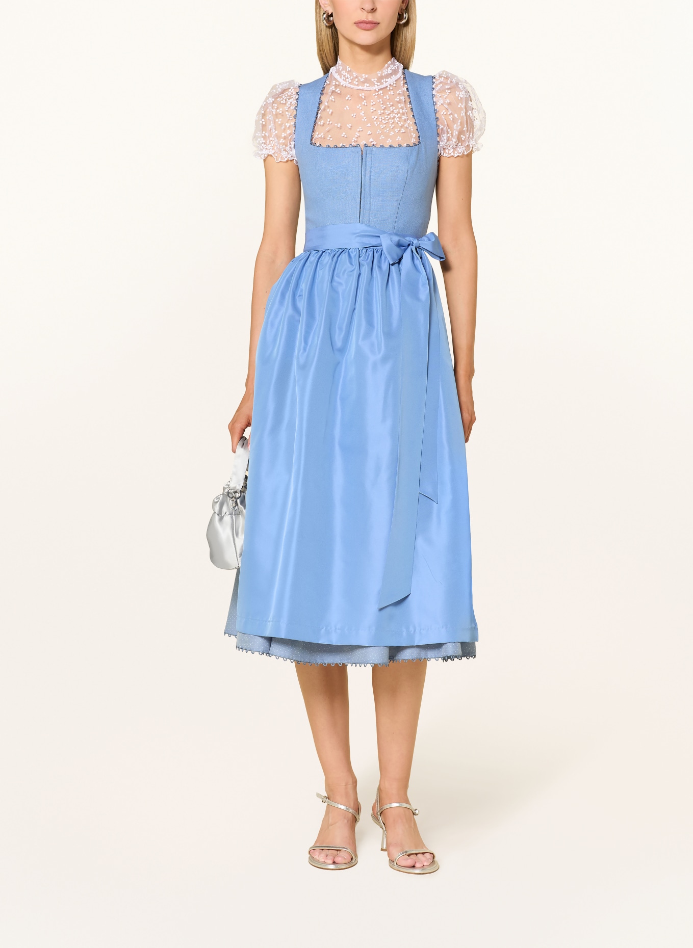 KINGA MATHE Dirndl MÜNCHEN mit Leinen: HELLBLAU