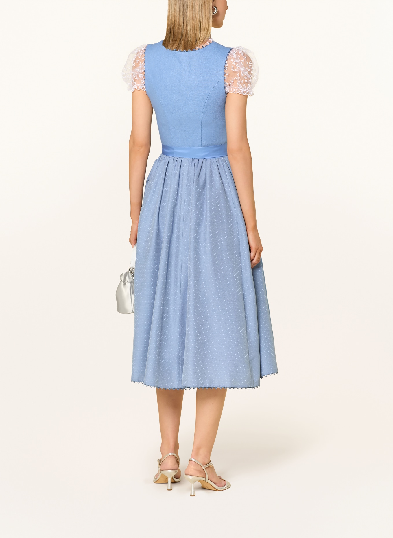 KINGA MATHE Dirndl MÜNCHEN mit Leinen: HELLBLAU
