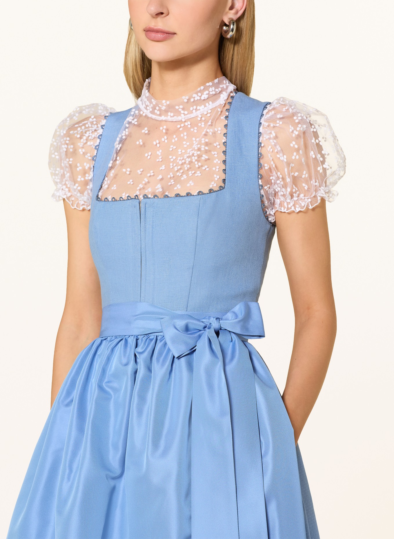 KINGA MATHE Dirndl MÜNCHEN mit Leinen: HELLBLAU