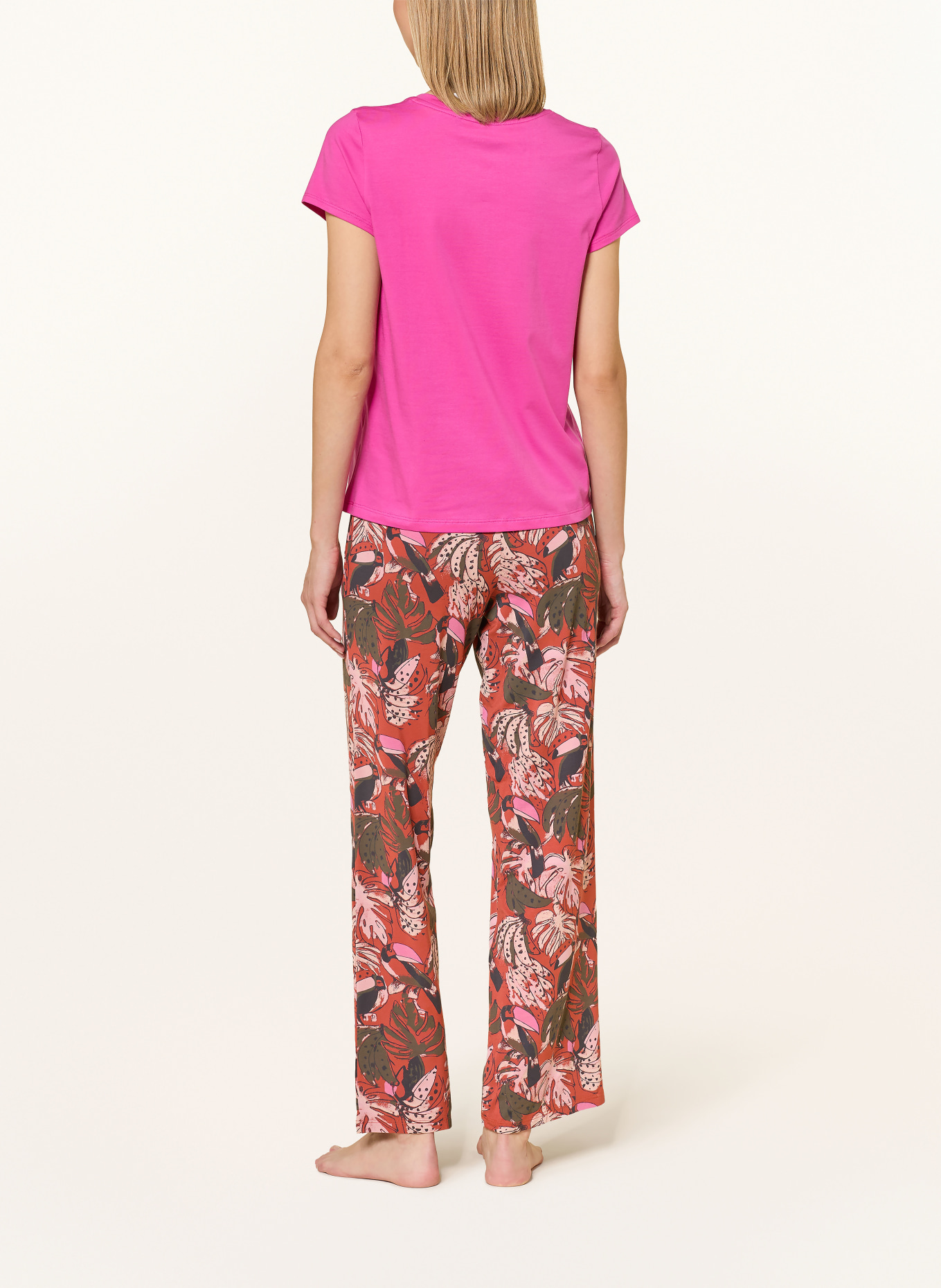 SCHIESSER Schlafhose MIX+RELAX: DUNKELORANGE / PINK / KHAKI