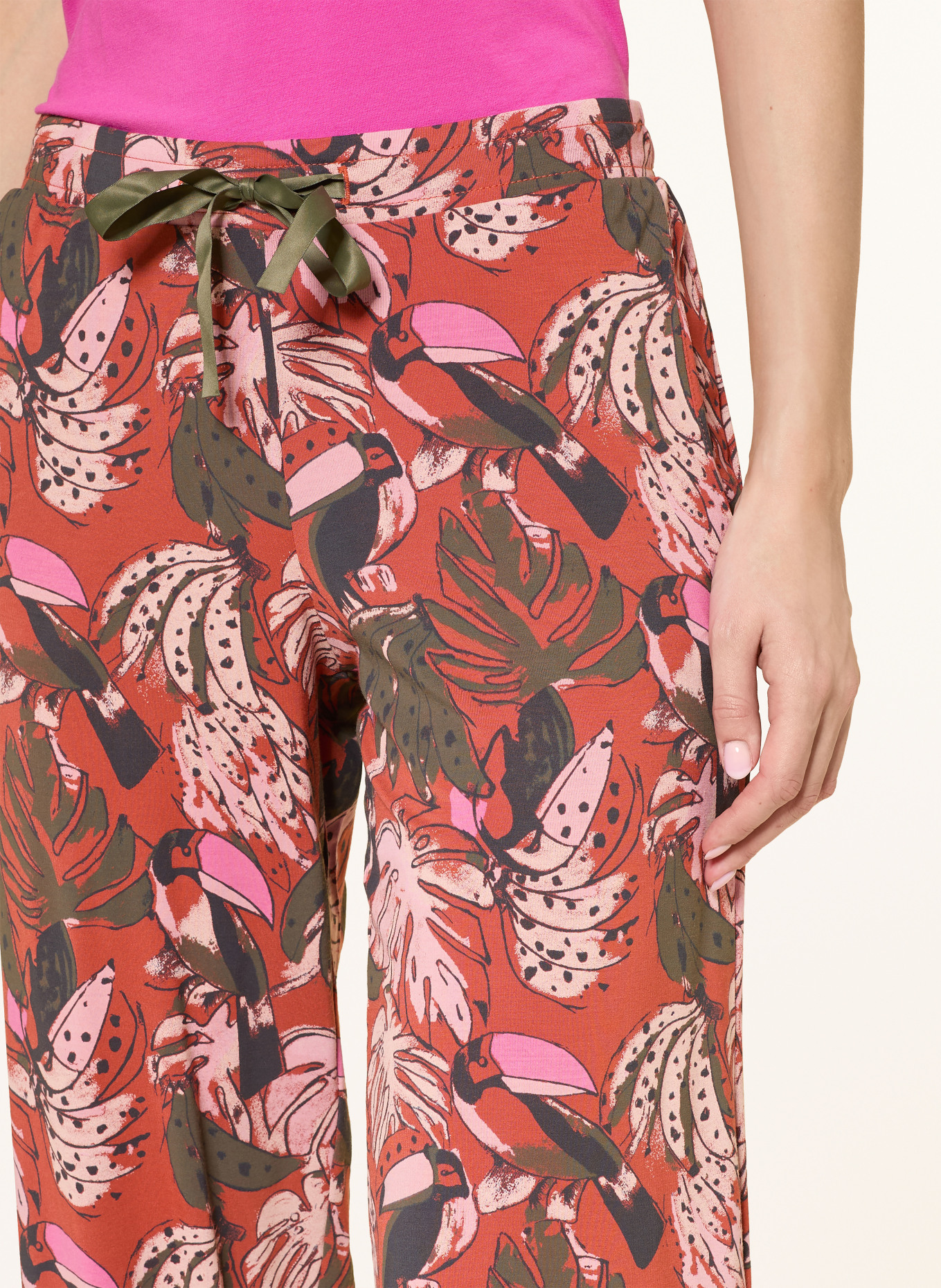 SCHIESSER Schlafhose MIX+RELAX: DUNKELORANGE / PINK / KHAKI