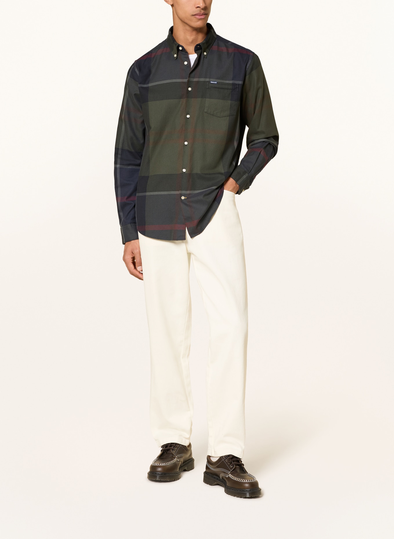Barbour Shirt DUNOON tailored fit: DARK GREEN / DARK GRAY / DARK BLUE