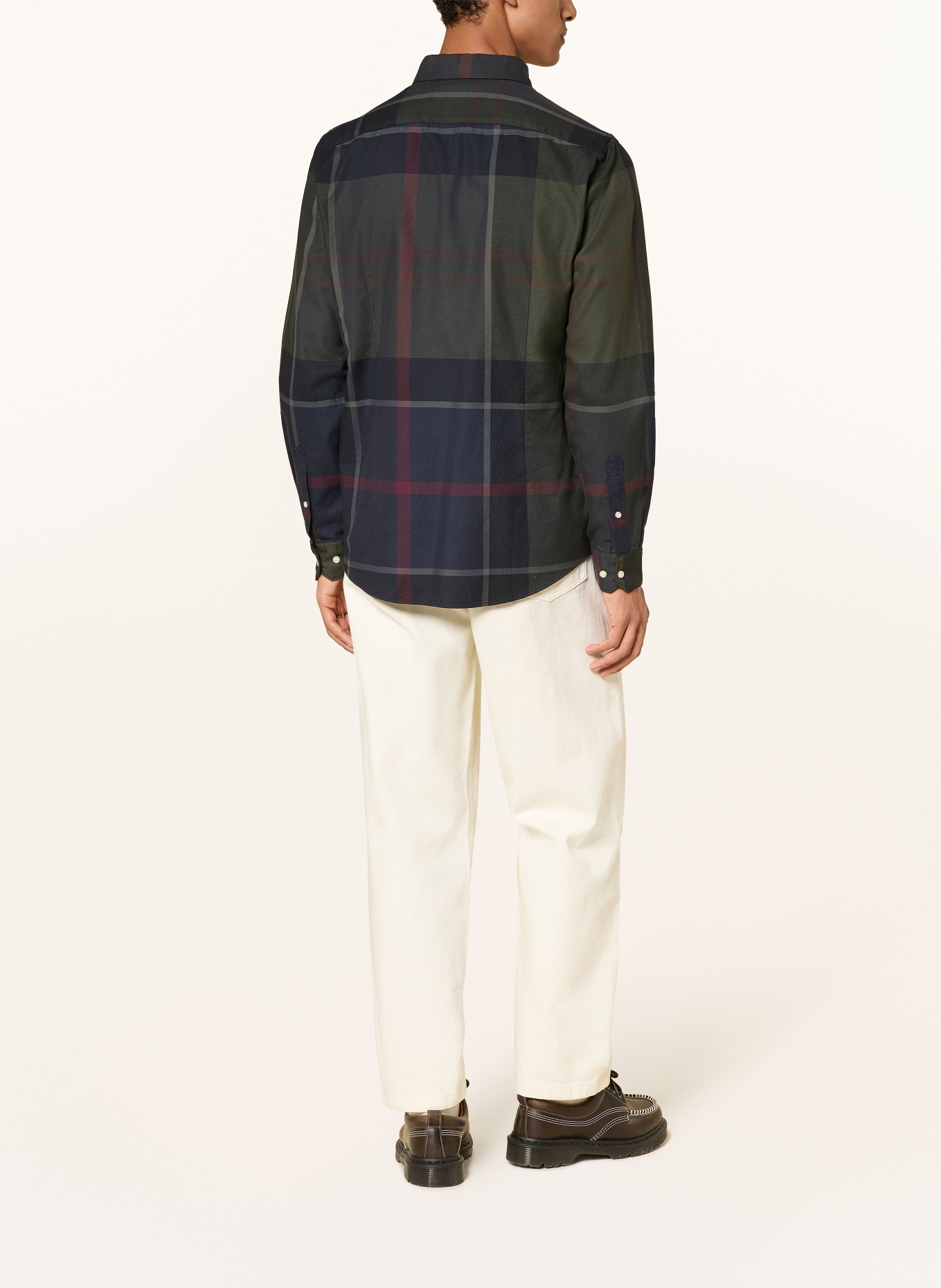 Barbour Shirt DUNOON tailored fit: DARK GREEN / DARK GRAY / DARK BLUE