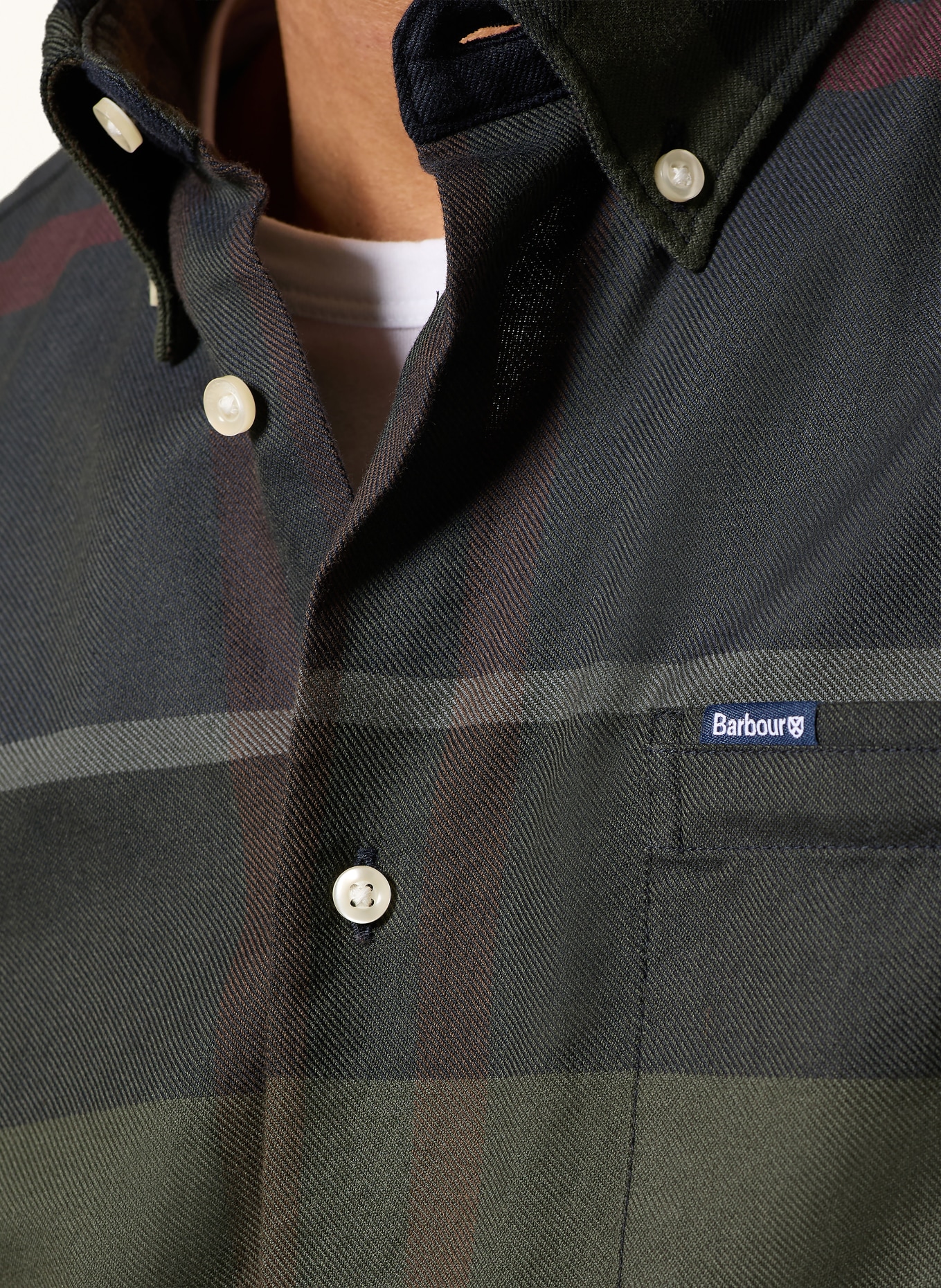 Barbour Shirt DUNOON tailored fit: DARK GREEN / DARK GRAY / DARK BLUE