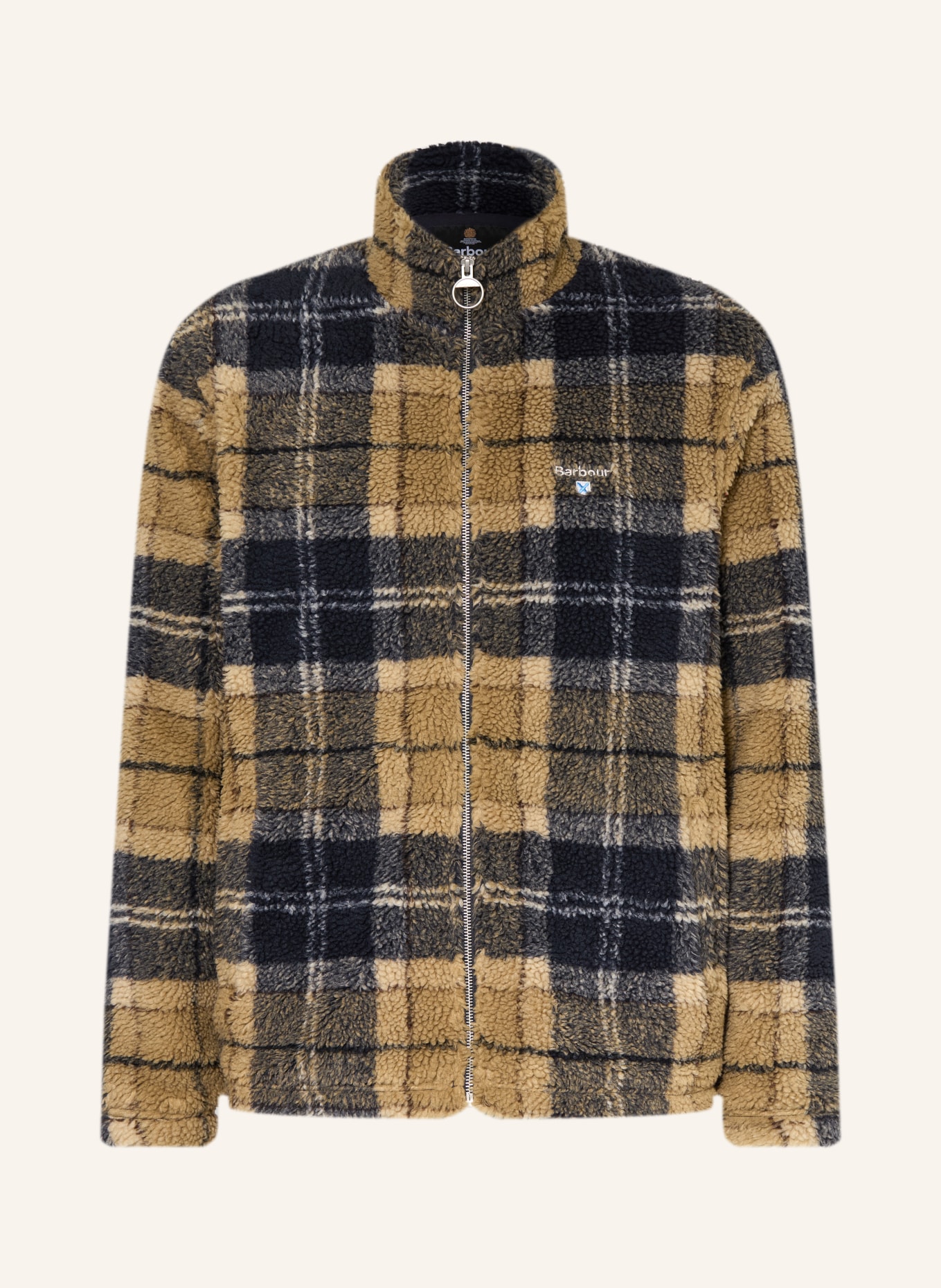 Barbour Teddyfell-Jacke: BEIGE / DUNKELBLAU