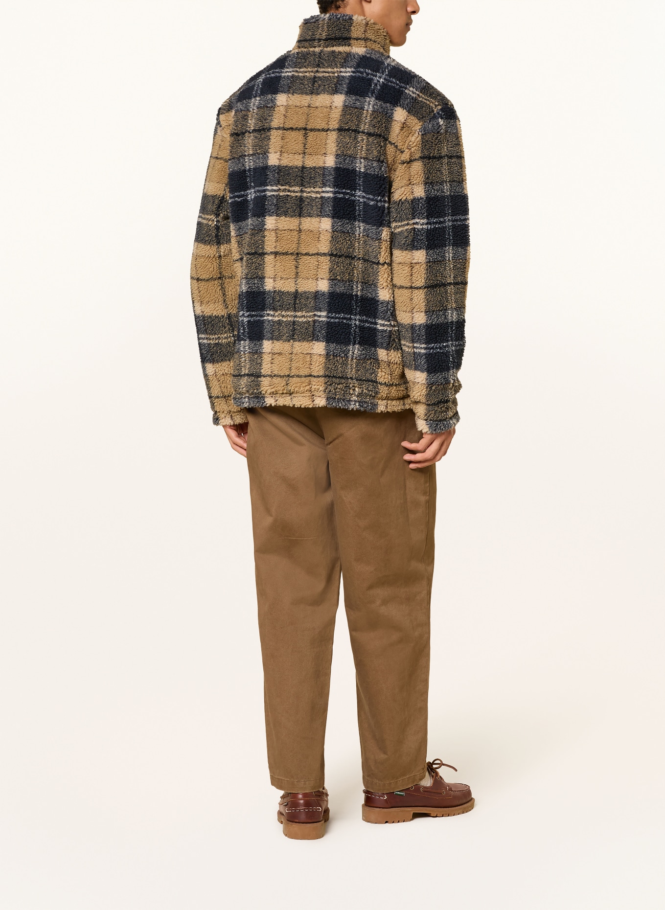 Barbour Teddyfell-Jacke: BEIGE / DUNKELBLAU