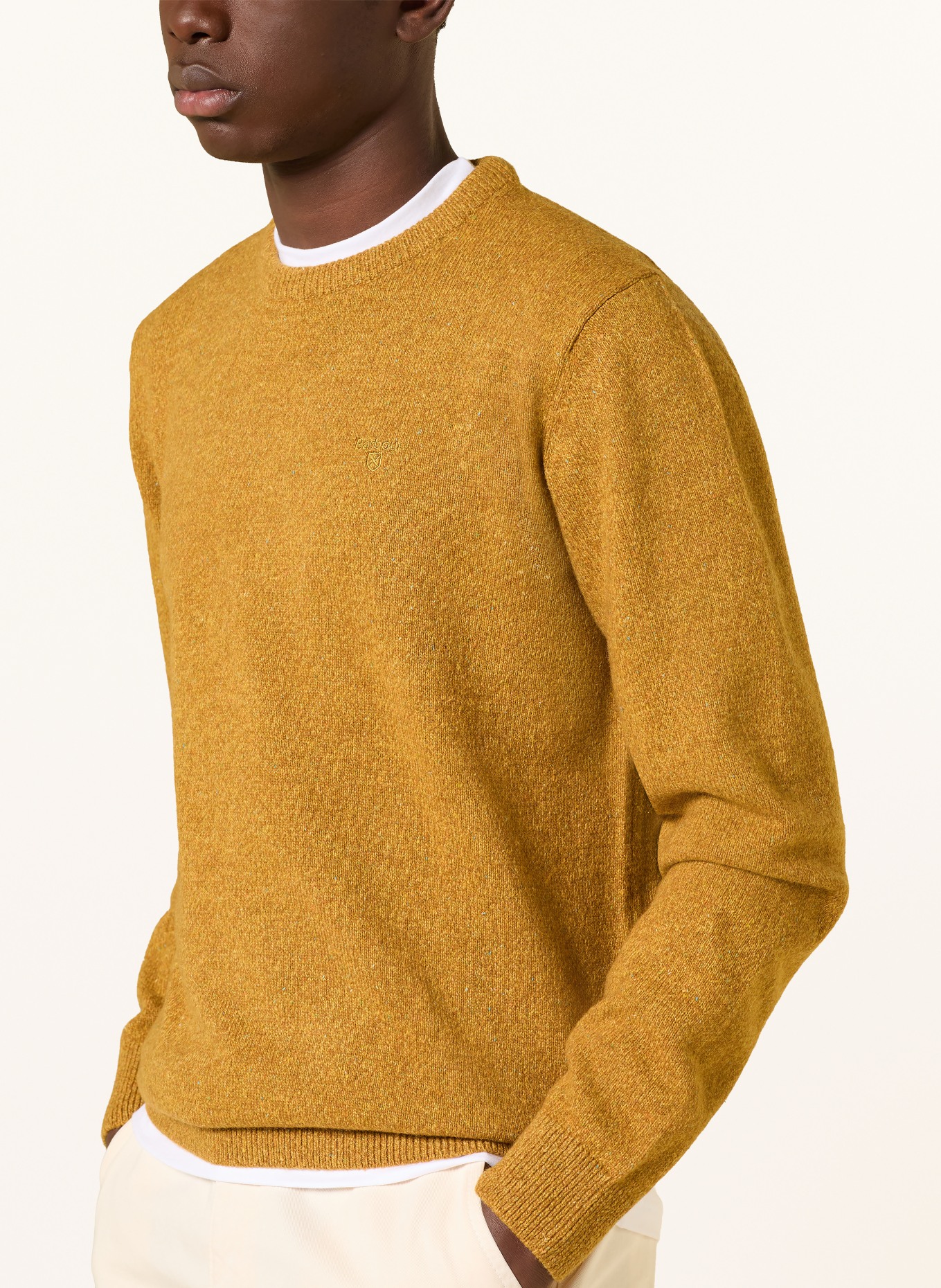 Barbour Sweater: DARK ORANGE / DARK YELLOW