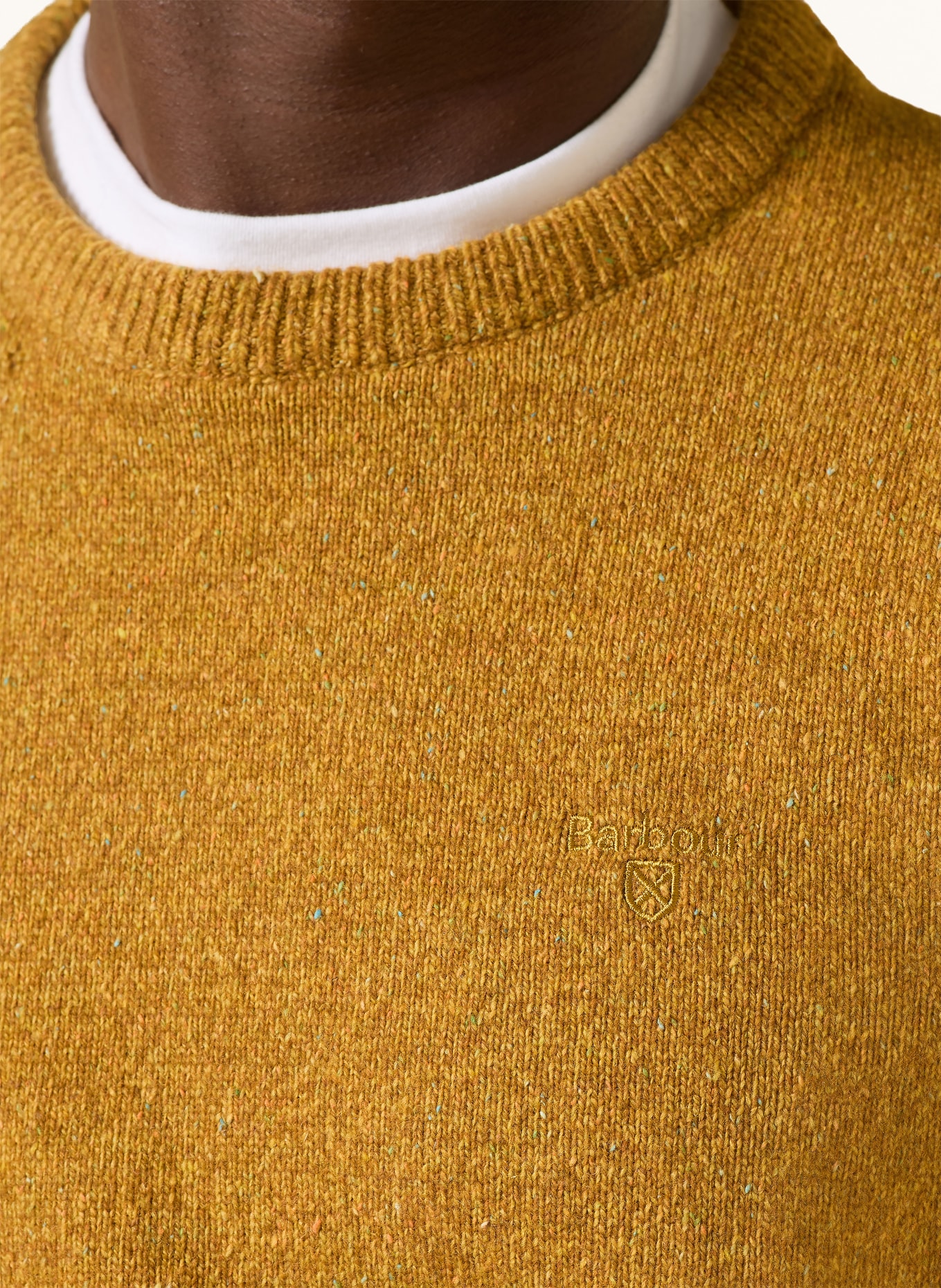 Barbour Sweater: DARK ORANGE / DARK YELLOW