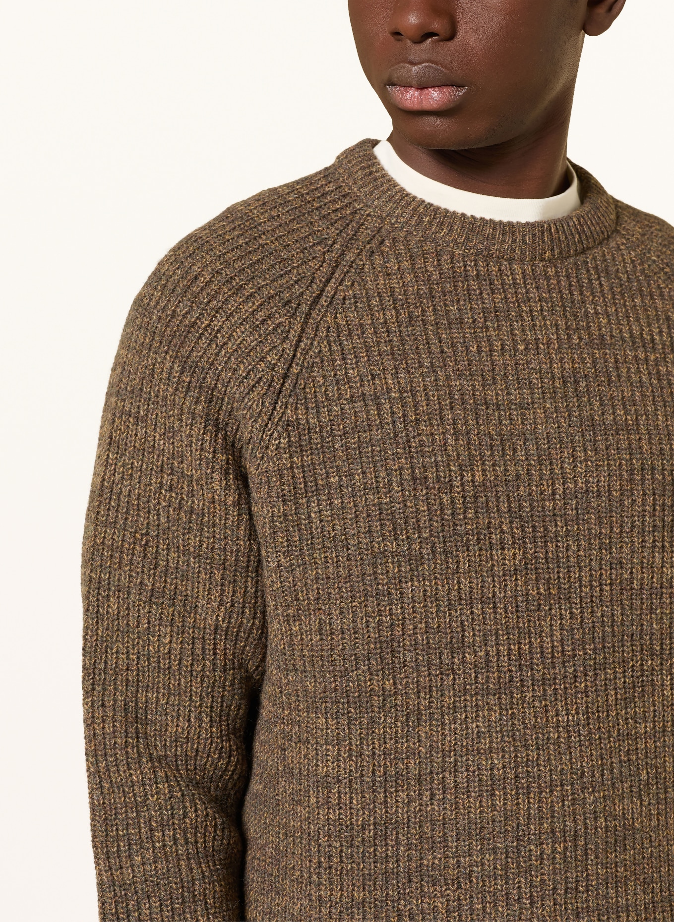 Barbour Sweater HORSEFORD: DARK BROWN / LIGHT BROWN