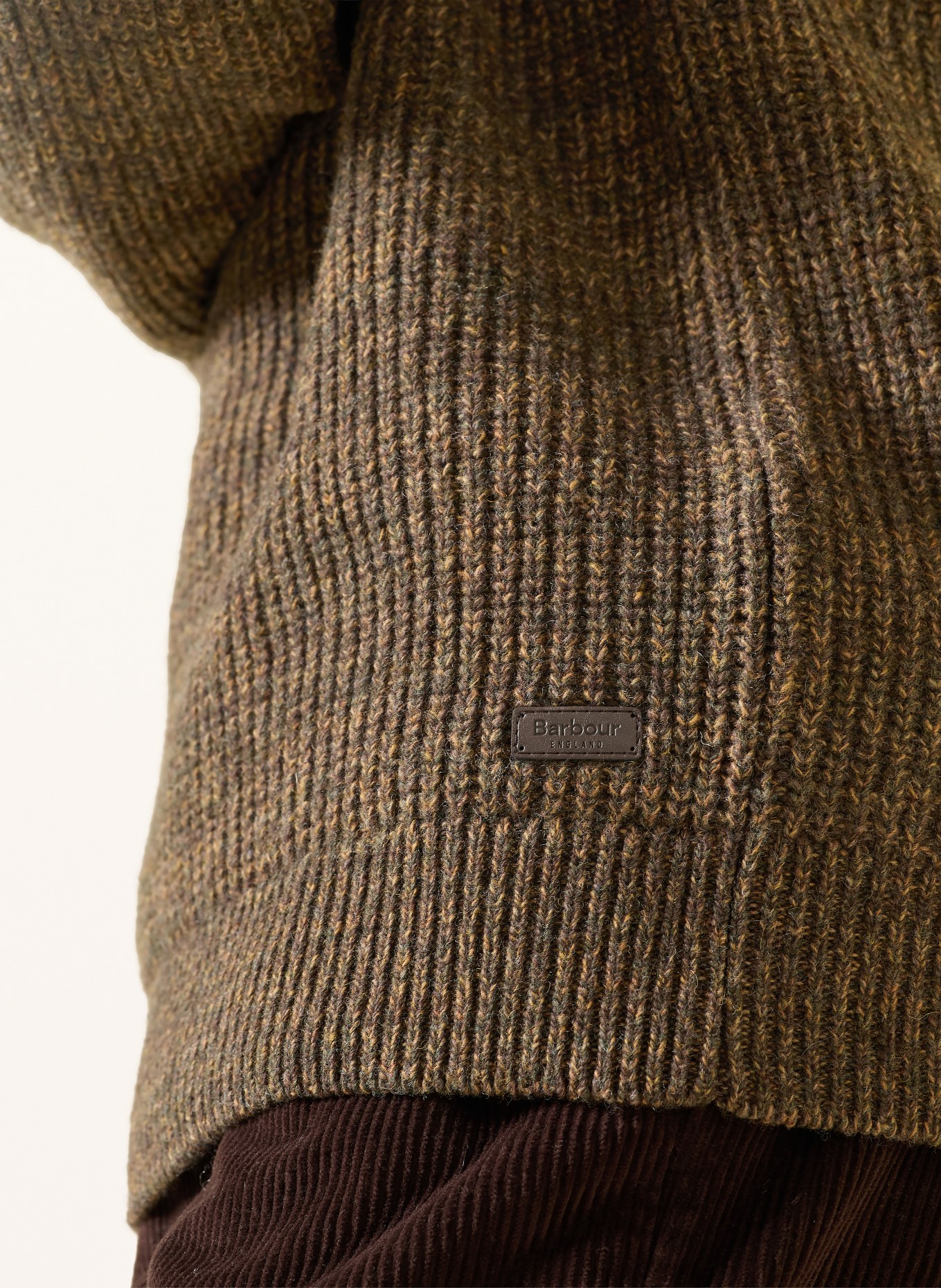 Barbour Sweater HORSEFORD: DARK BROWN / LIGHT BROWN