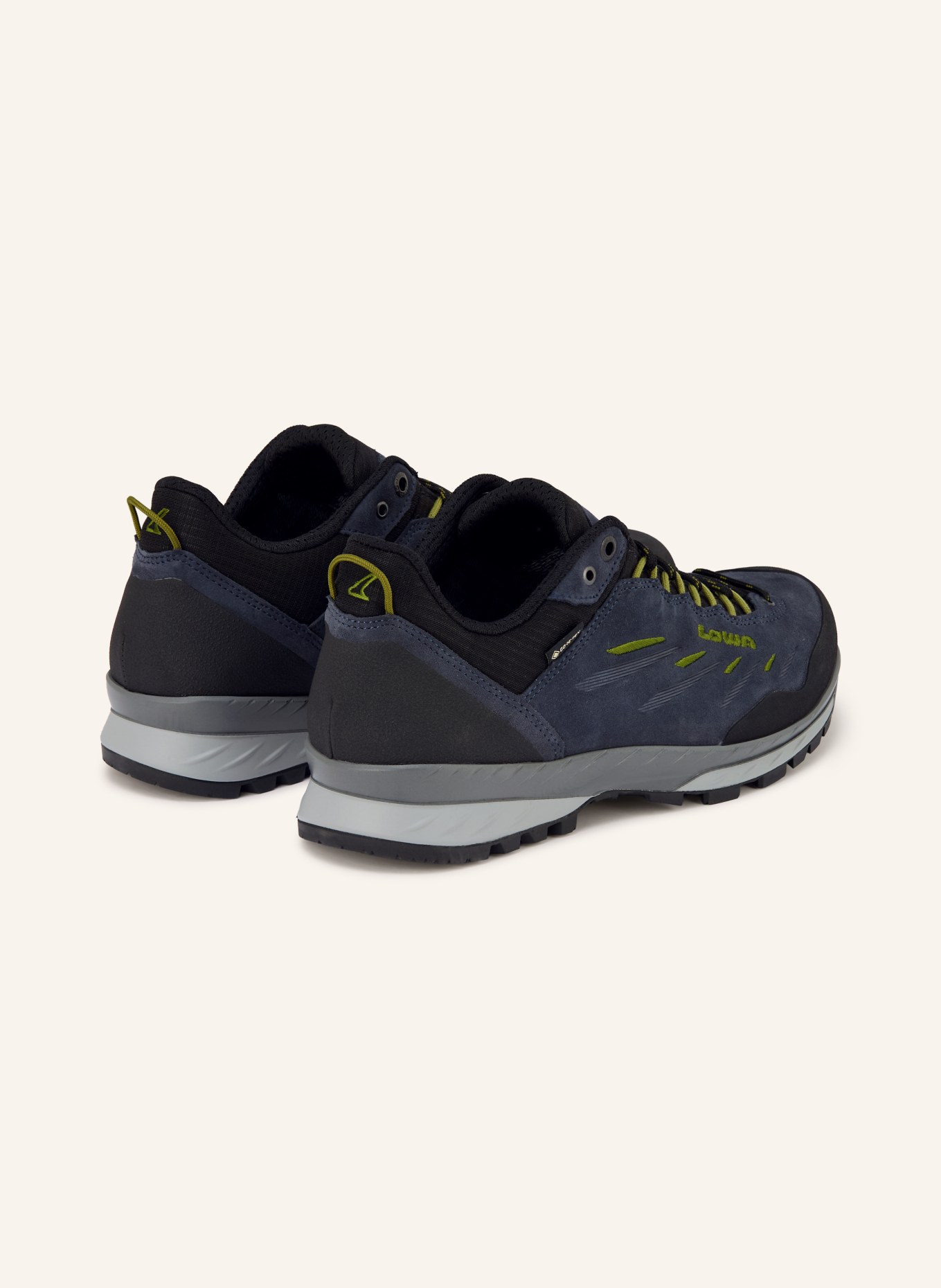 LOWA DELAGO GTX LO hiking shoes: DARK BLUE / LIGHT GREEN / BLACK