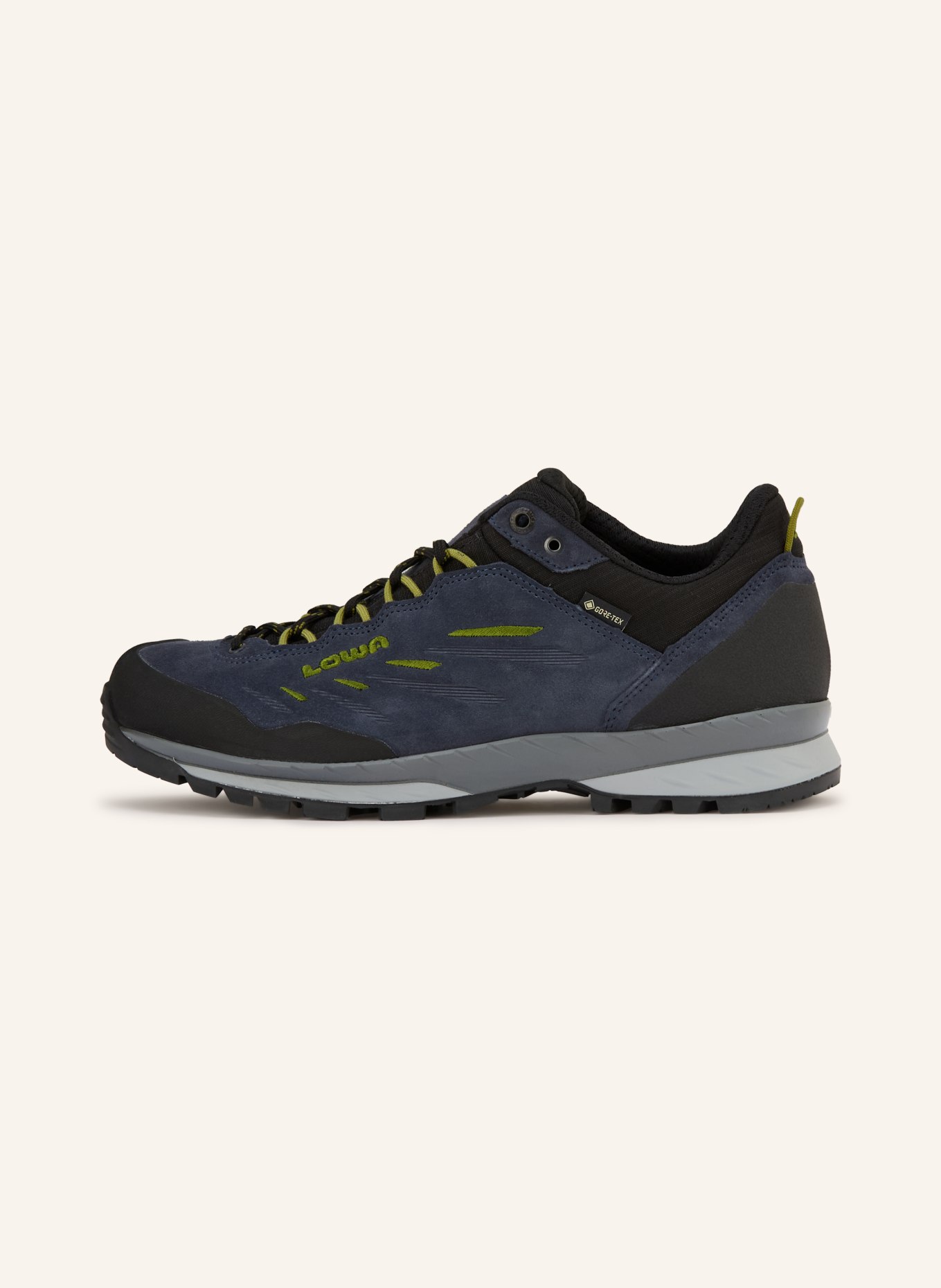 LOWA DELAGO GTX LO hiking shoes: DARK BLUE / LIGHT GREEN / BLACK