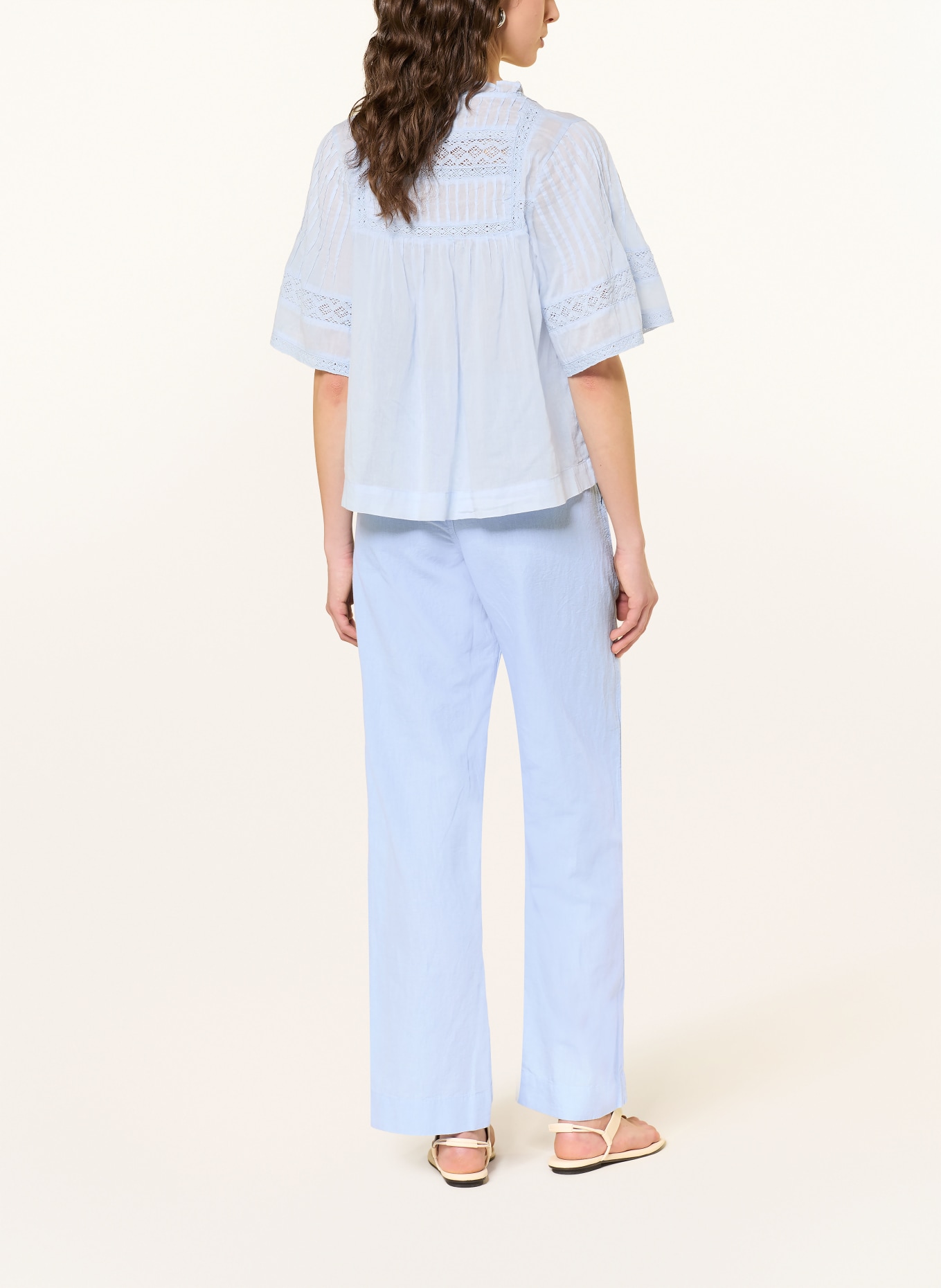 NEO NOIR Marlenehose SONAR mit Leinen: HELLBLAU