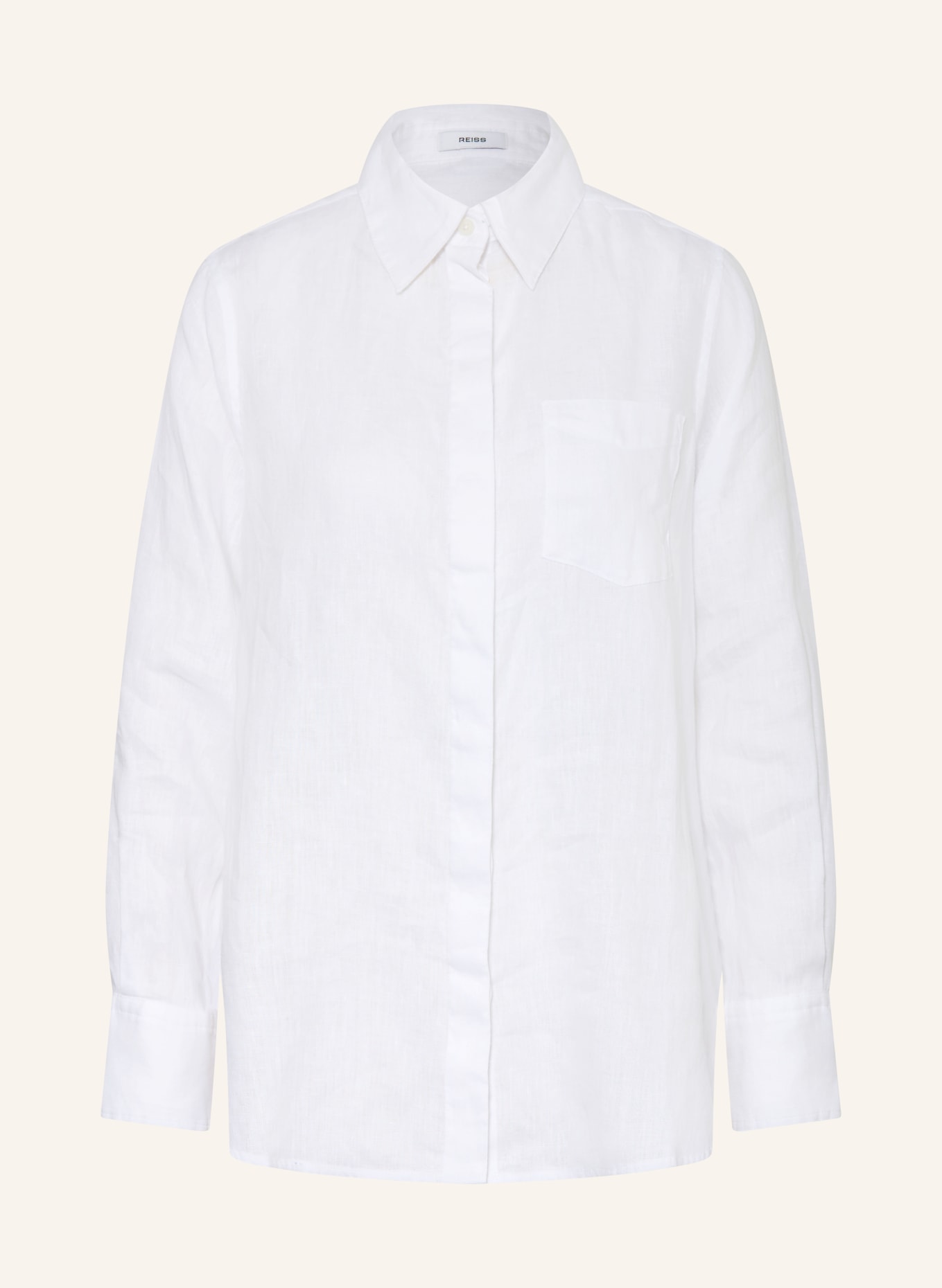 REISS Hemdbluse BELLE aus Leinen: WEISS
