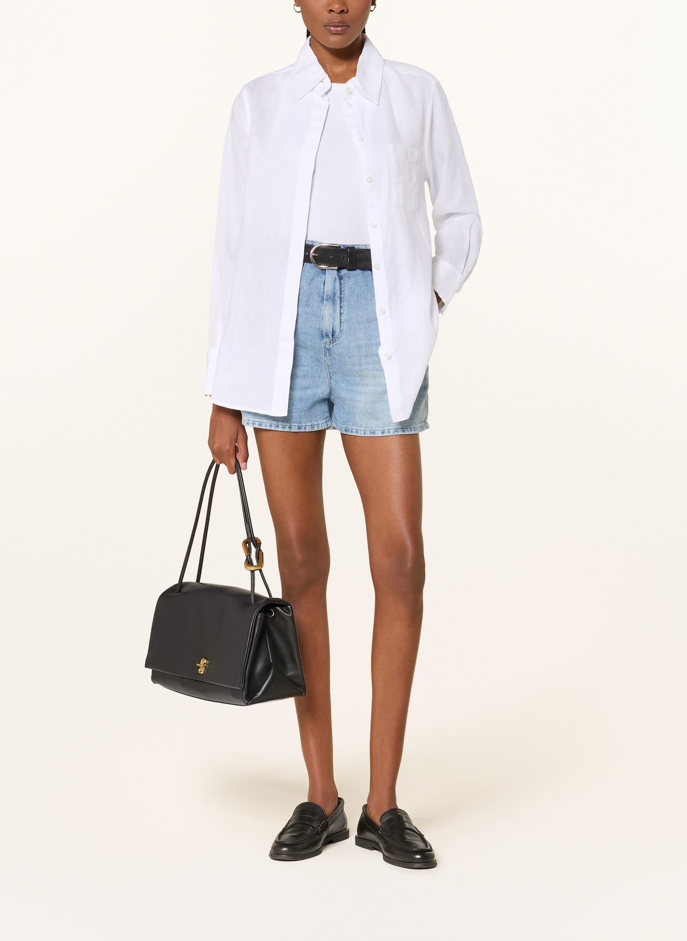 REISS Hemdbluse BELLE aus Leinen: WEISS