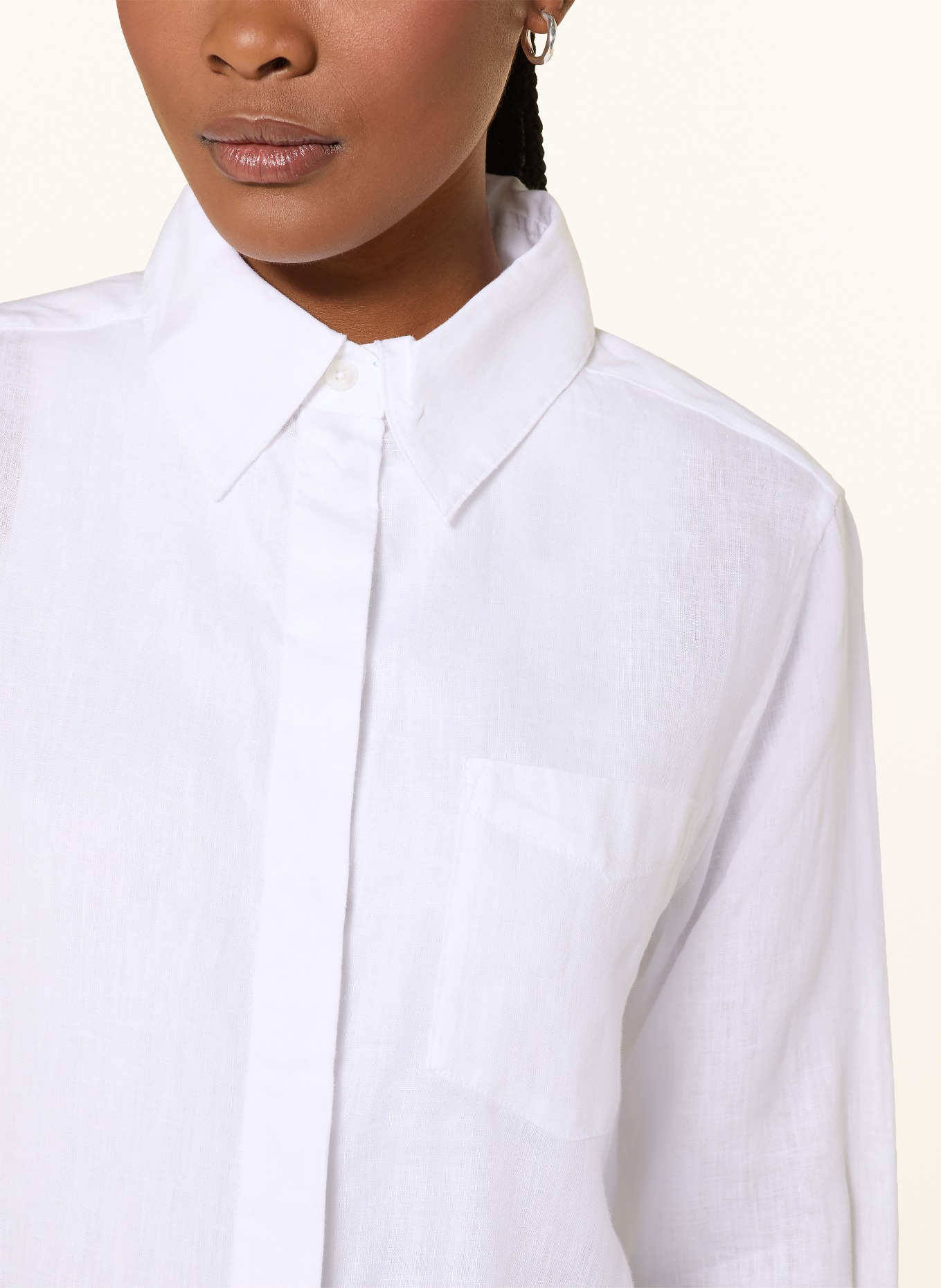 REISS Hemdbluse BELLE aus Leinen: WEISS