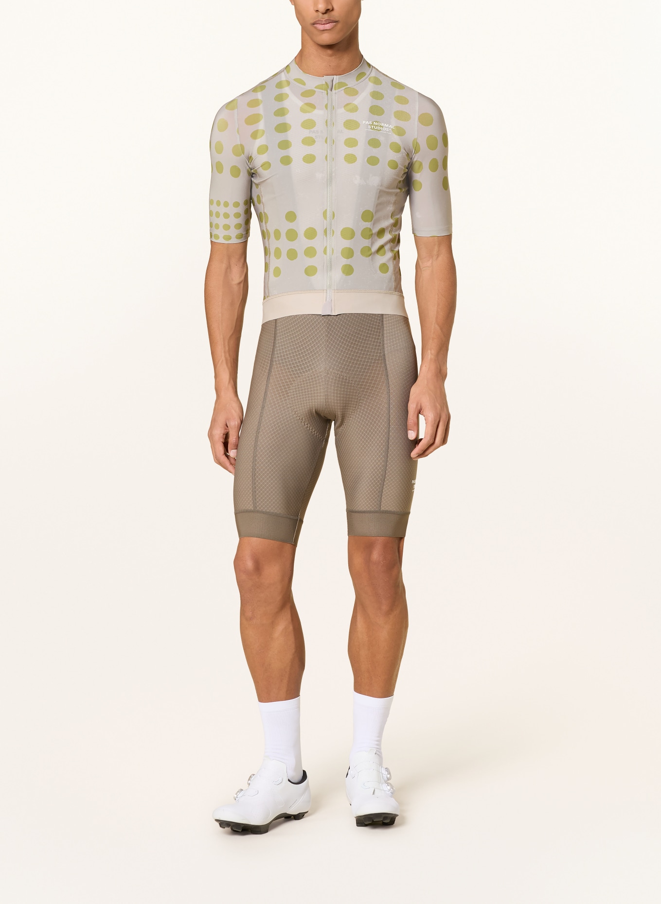 PAS NORMAL STUDIOS Fietsjersey ESSENTIAL: GRIJS / OLIJF