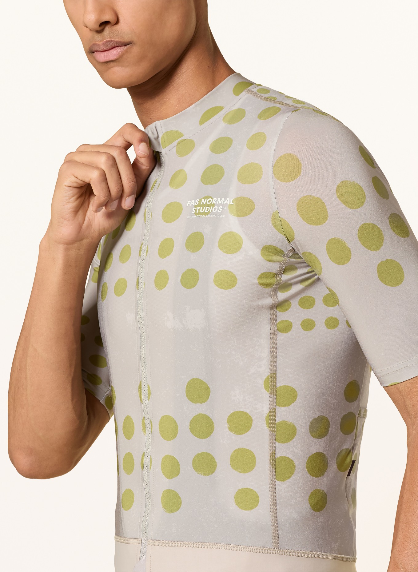 PAS NORMAL STUDIOS Fietsjersey ESSENTIAL: GRIJS / OLIJF