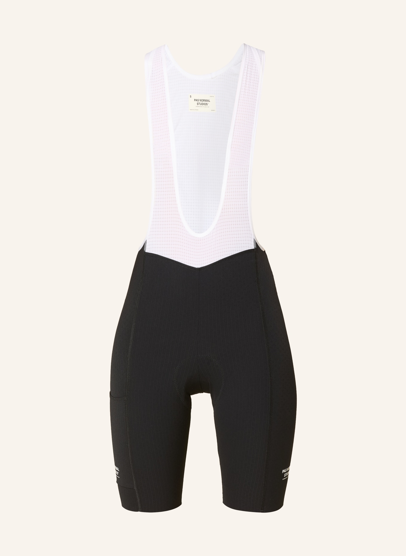 PAS NORMAL STUDIOS Cyklistické kalhoty ESSENTIAL LIGHT s ramínky a polstrovanými vložkami: ČERNÁ