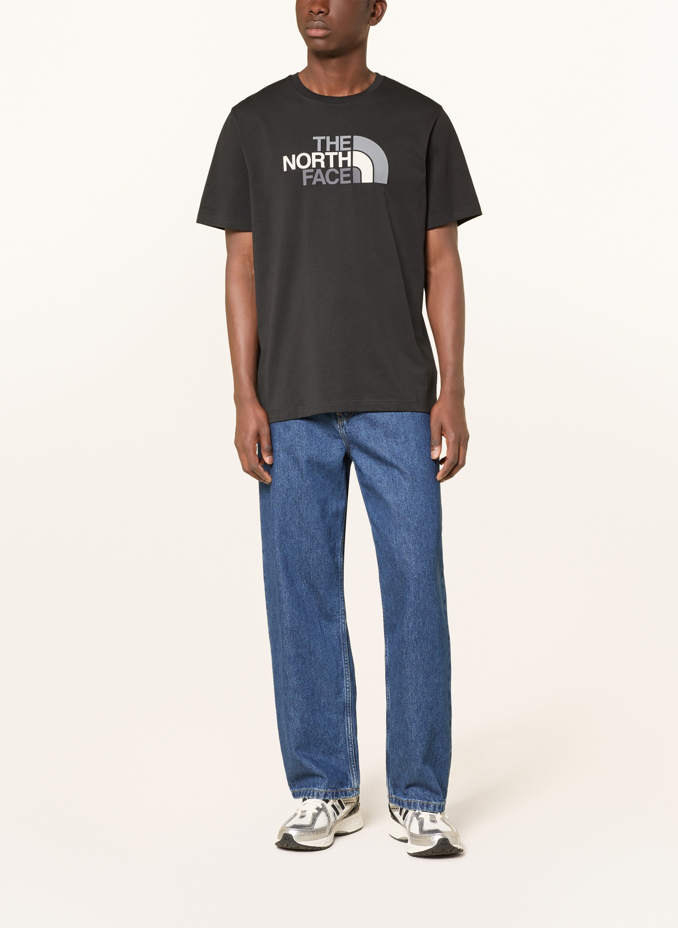 THE NORTH FACE Tricou EASY: NEGRU / GRI / ALB