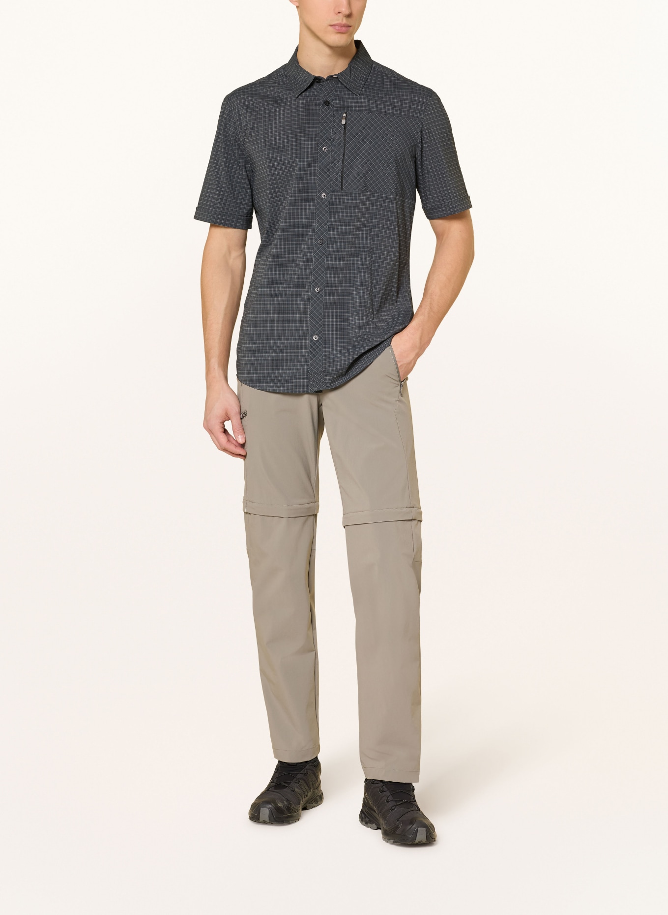 VAUDE Outdoor shirt SEILAND IV: DARK GRAY / LIGHT GRAY / BLACK