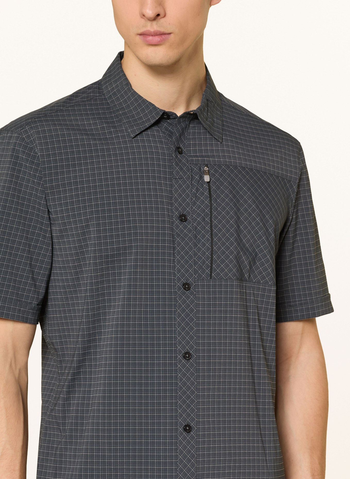 VAUDE Outdoor shirt SEILAND IV: DARK GRAY / LIGHT GRAY / BLACK